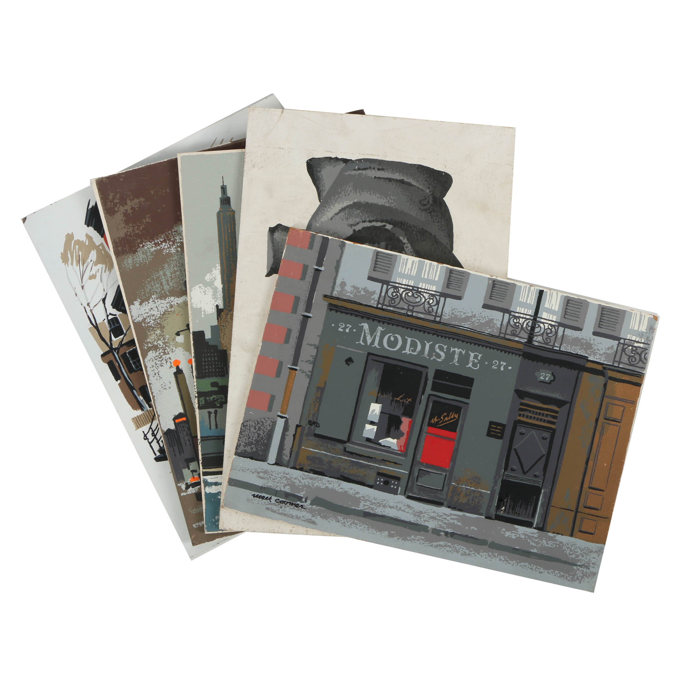 Collection of Mark Coomer Serigraphs on Boards of Street Scenes
