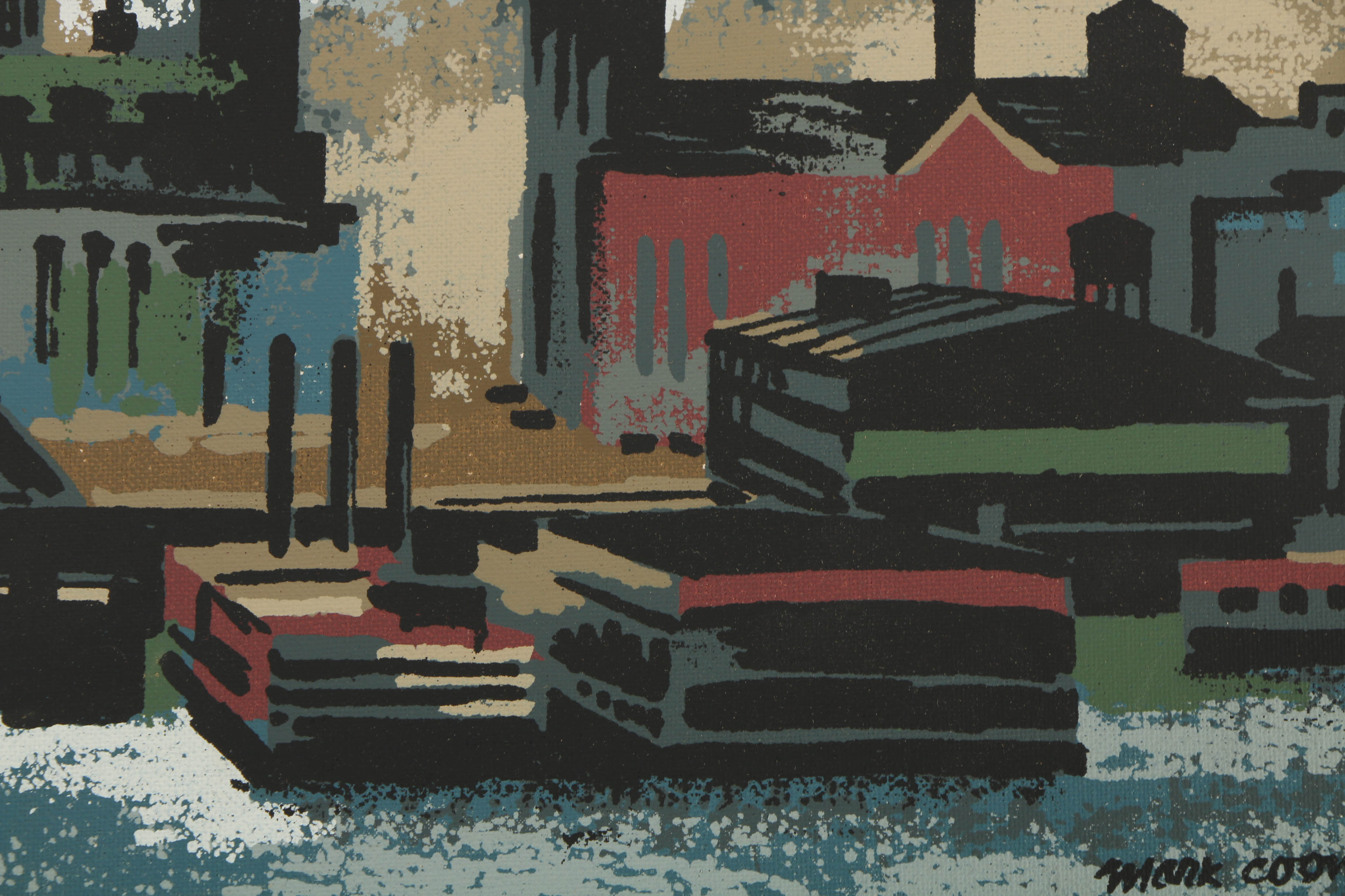 Collection of Mark Coomer Serigraphs on Boards of Street Scenes