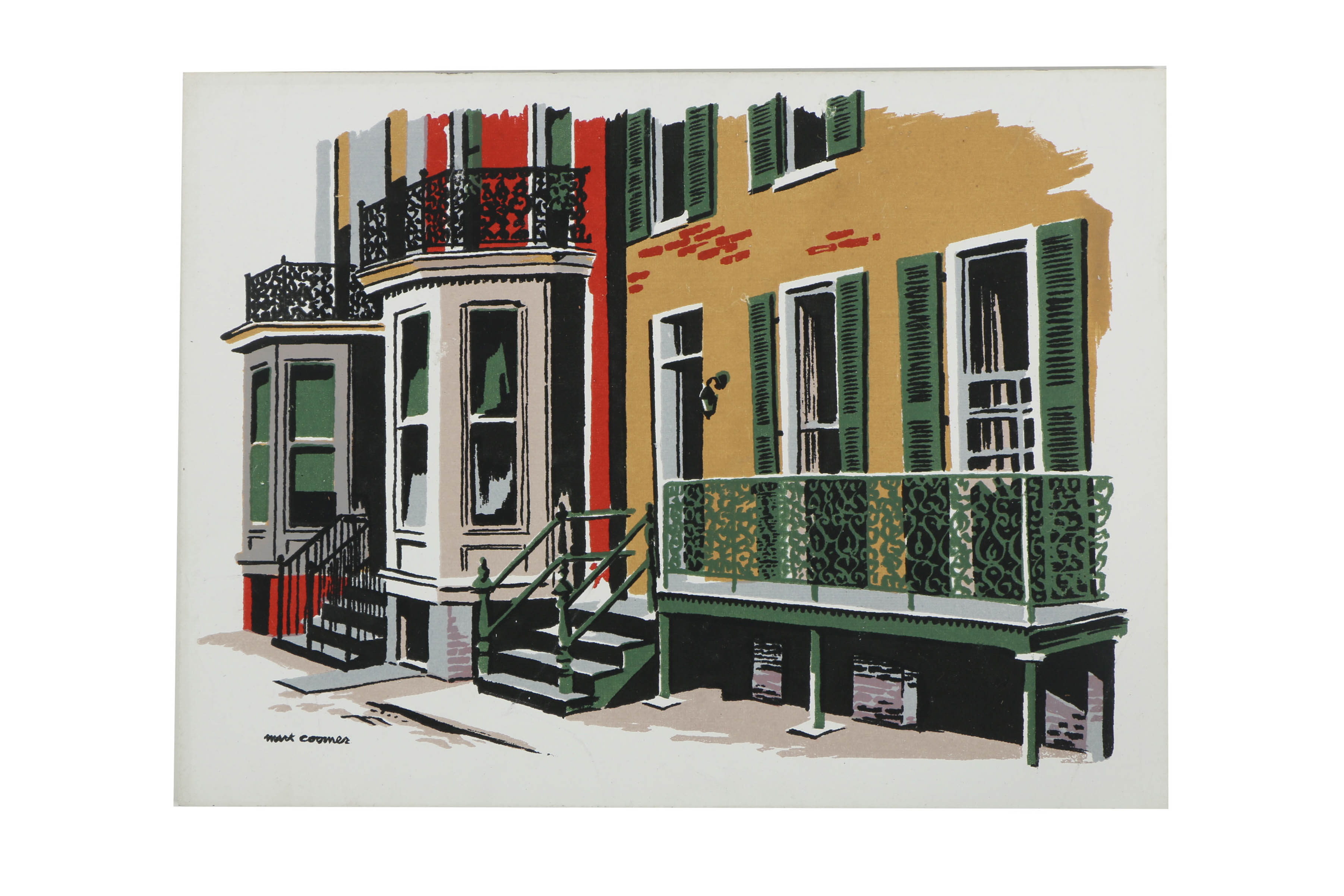 Collection of Mark Coomer Serigraphs on Boards of Street Scenes