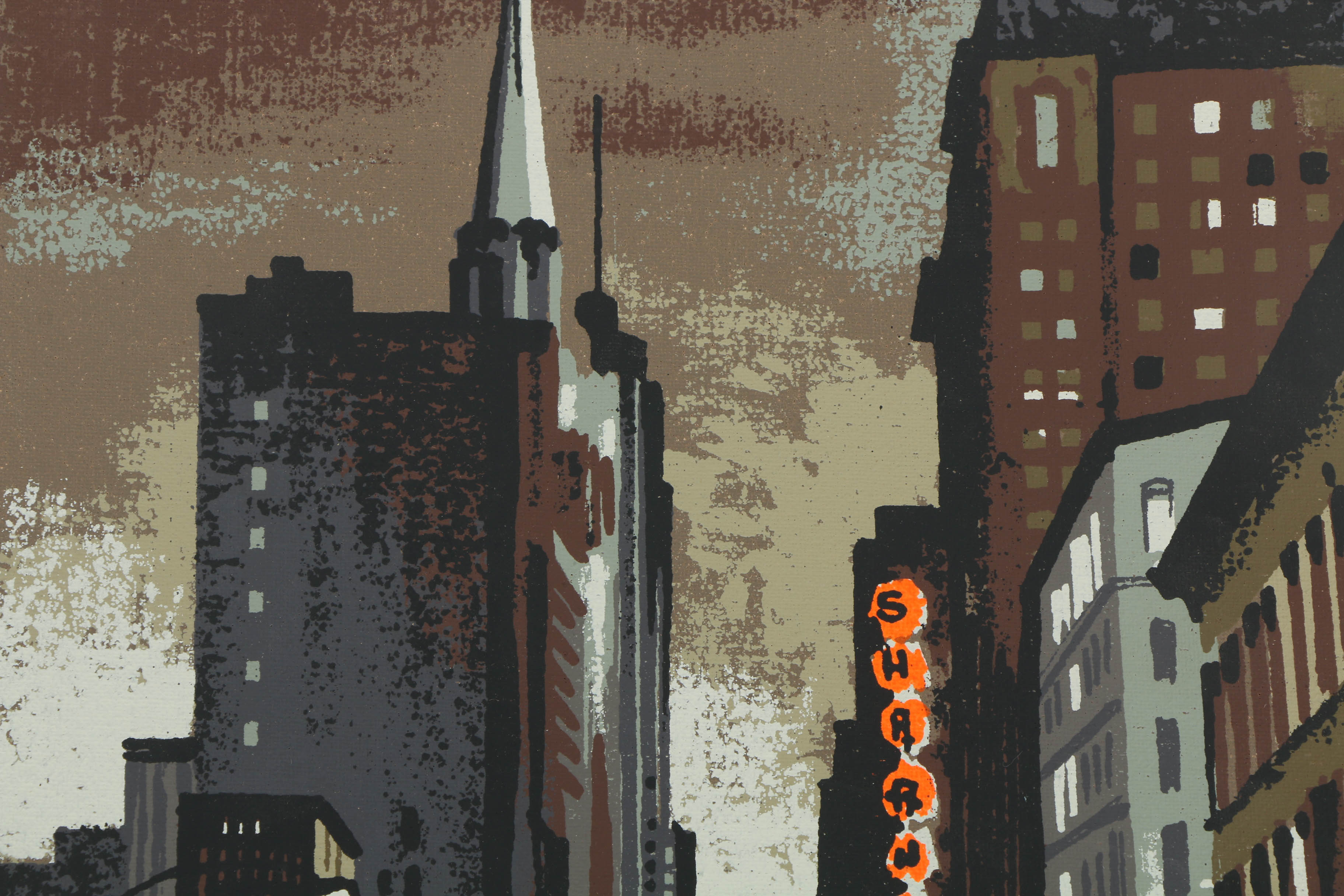 Collection of Mark Coomer Serigraphs on Boards of Street Scenes