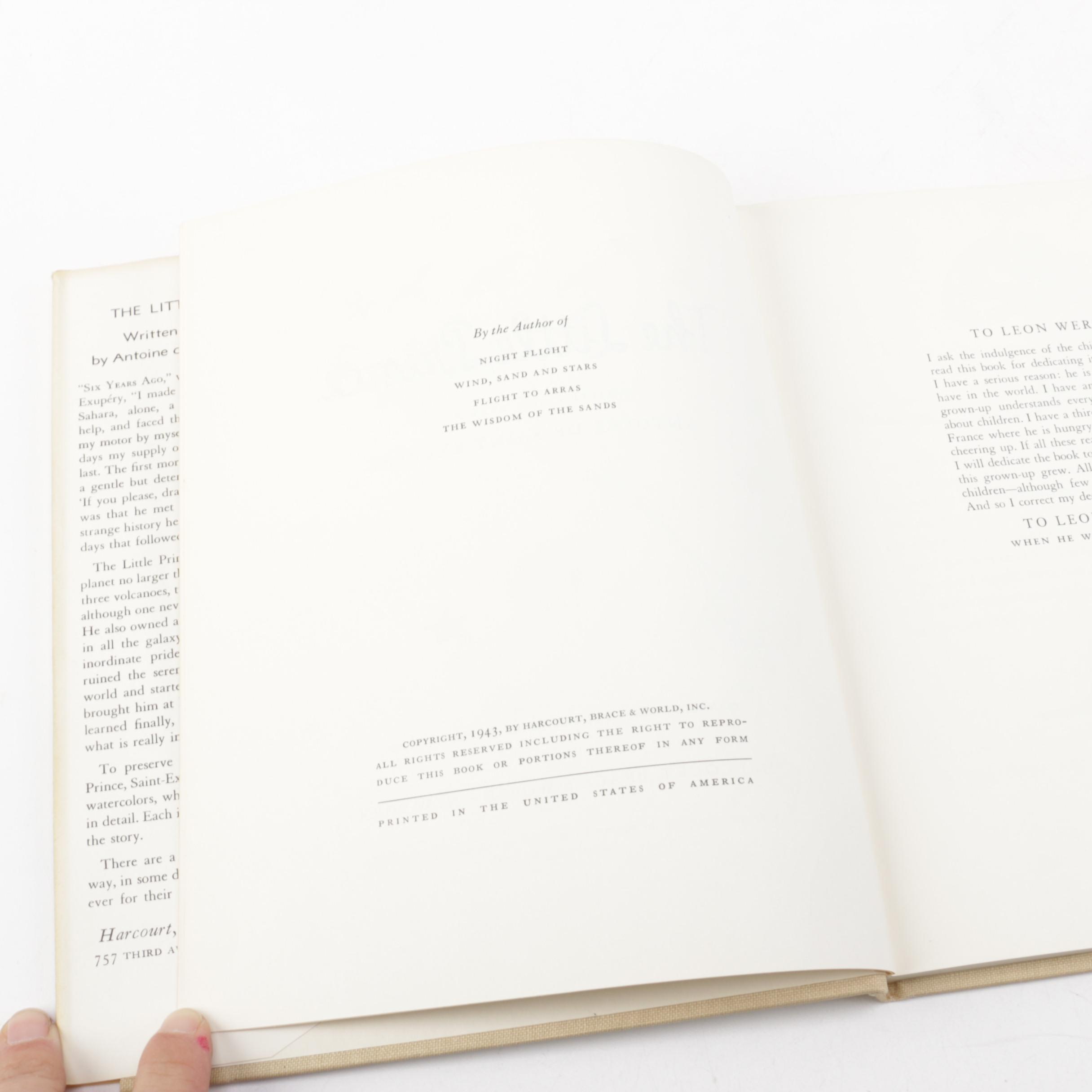 1943 "The Little Prince" by Antoine de Saint-Exupery