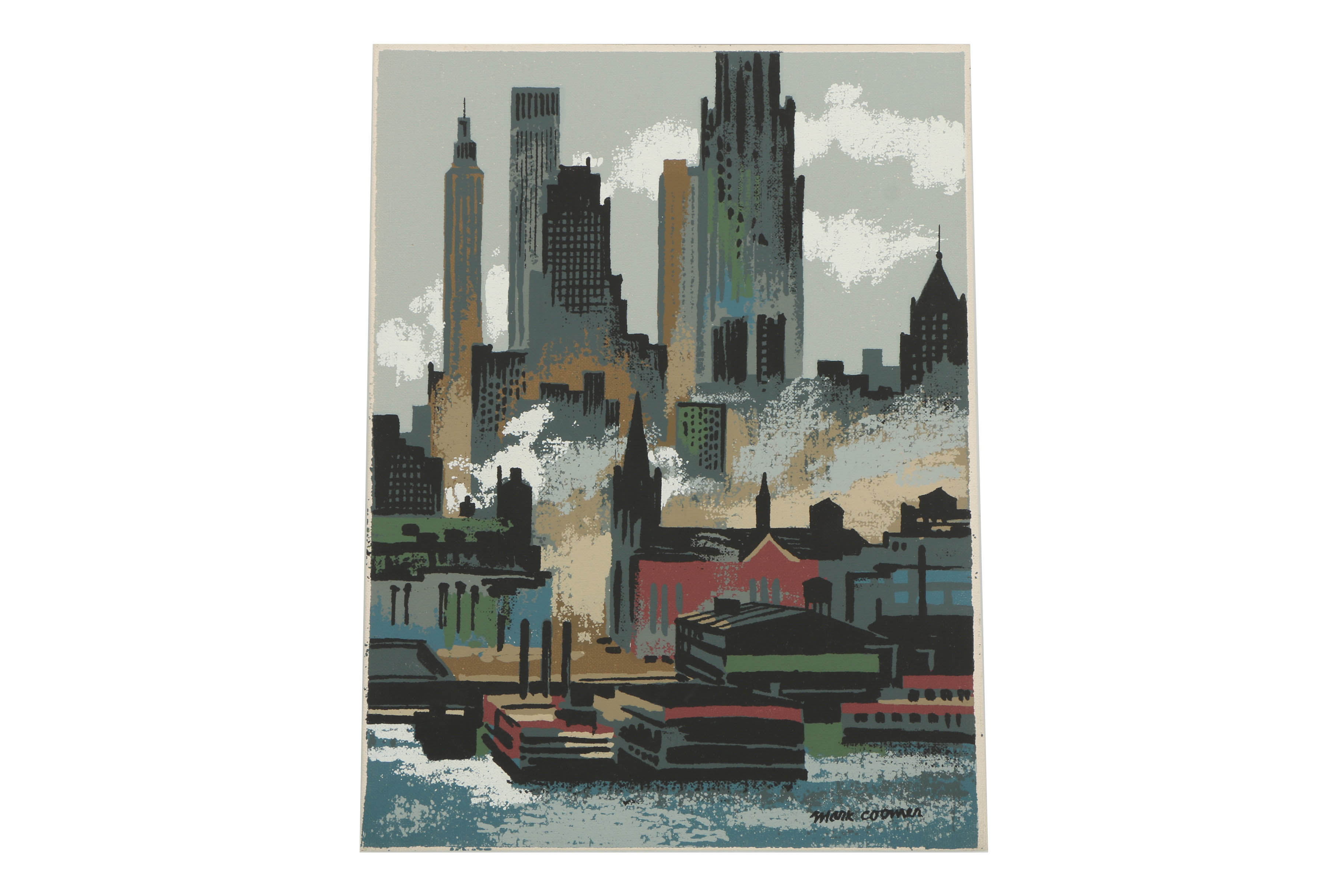 Collection of Mark Coomer Serigraphs on Boards of Architectural Landscapes