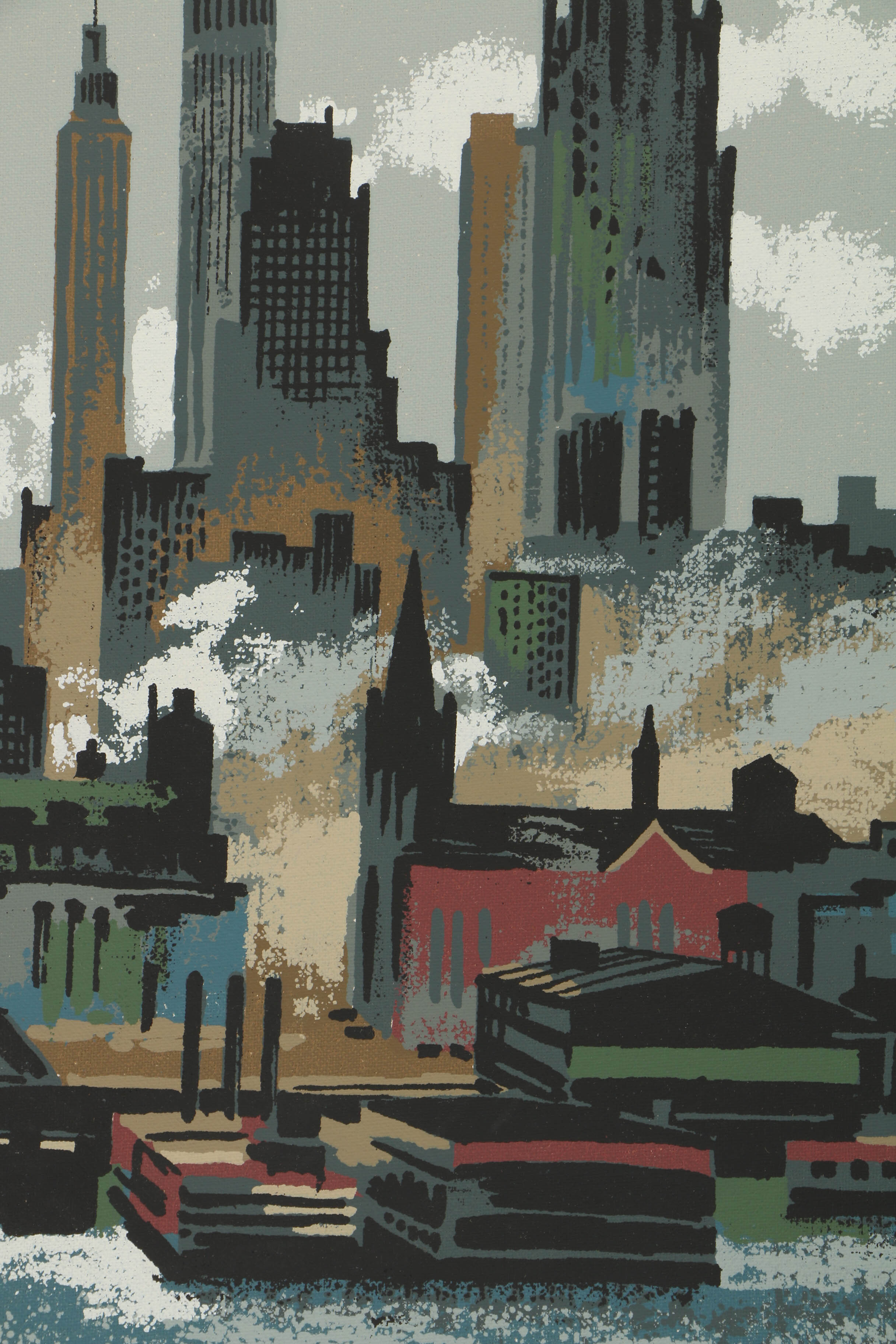 Collection of Mark Coomer Serigraphs on Boards of Architectural Landscapes
