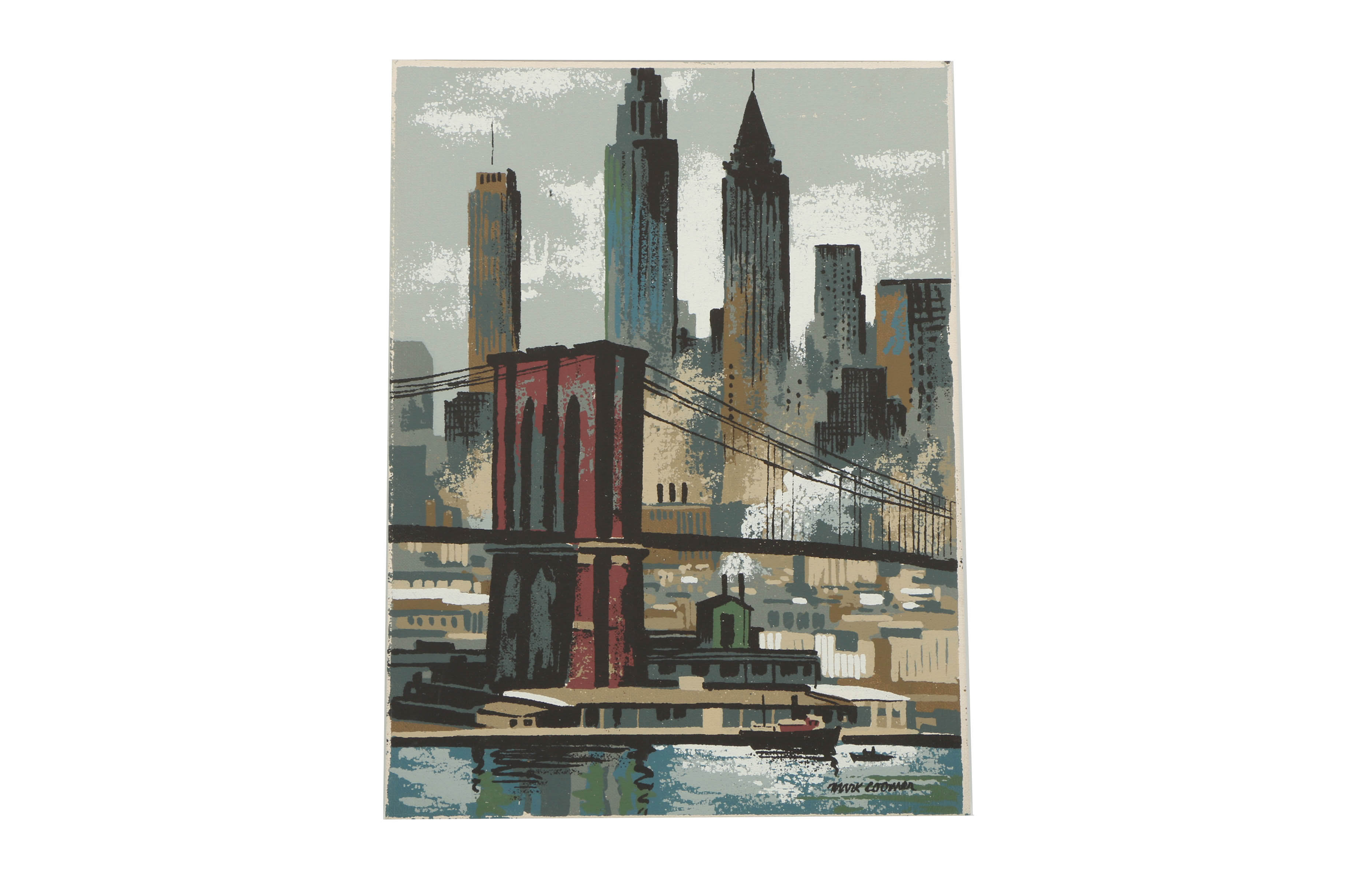 Collection of Mark Coomer Serigraphs on Boards of Architectural Landscapes