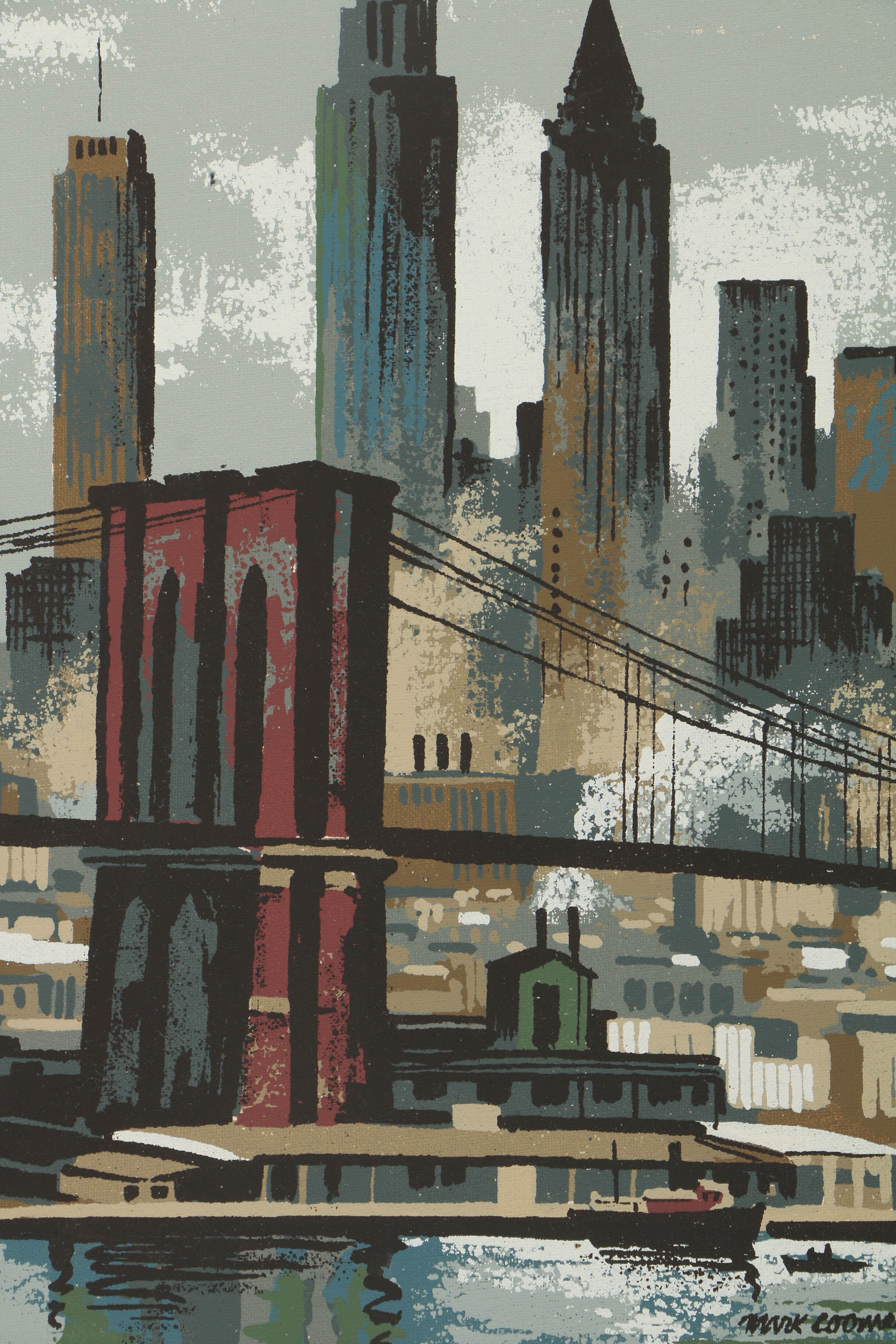 Collection of Mark Coomer Serigraphs on Boards of Architectural Landscapes