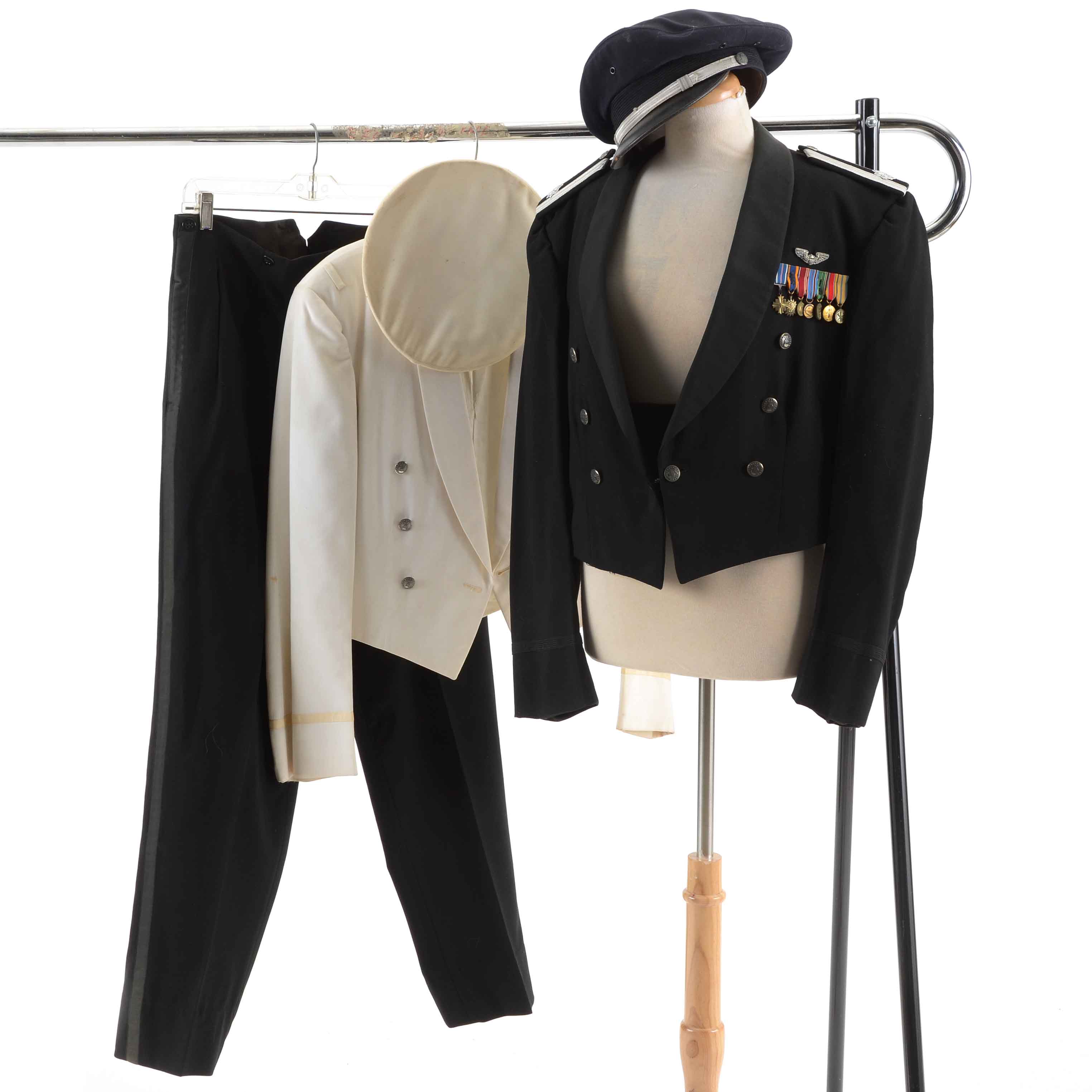 Vintage USAF Blue and White Dress Uniforms