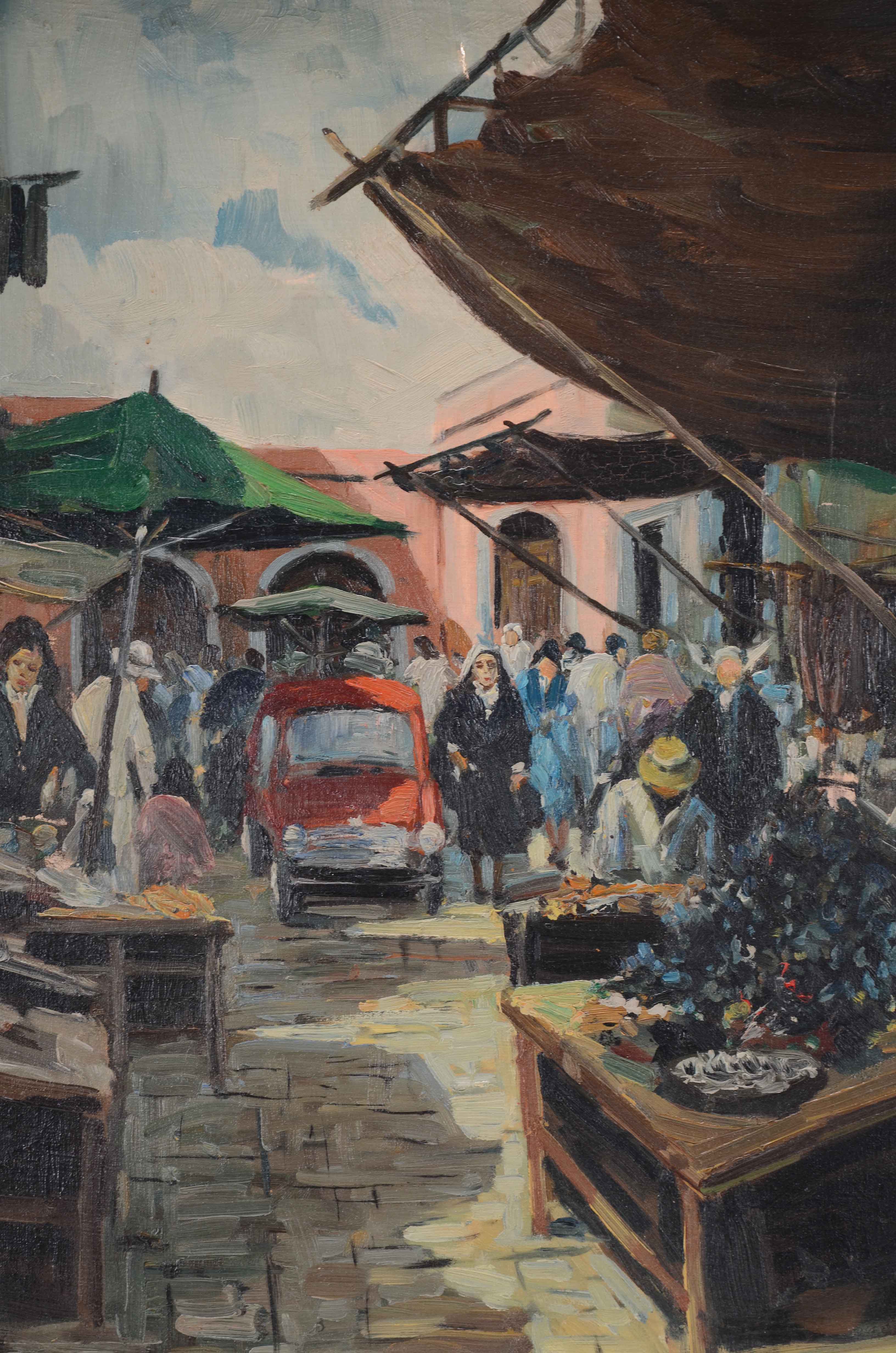 Carlo Ciappa Signed Oil Painting of Street Scene
