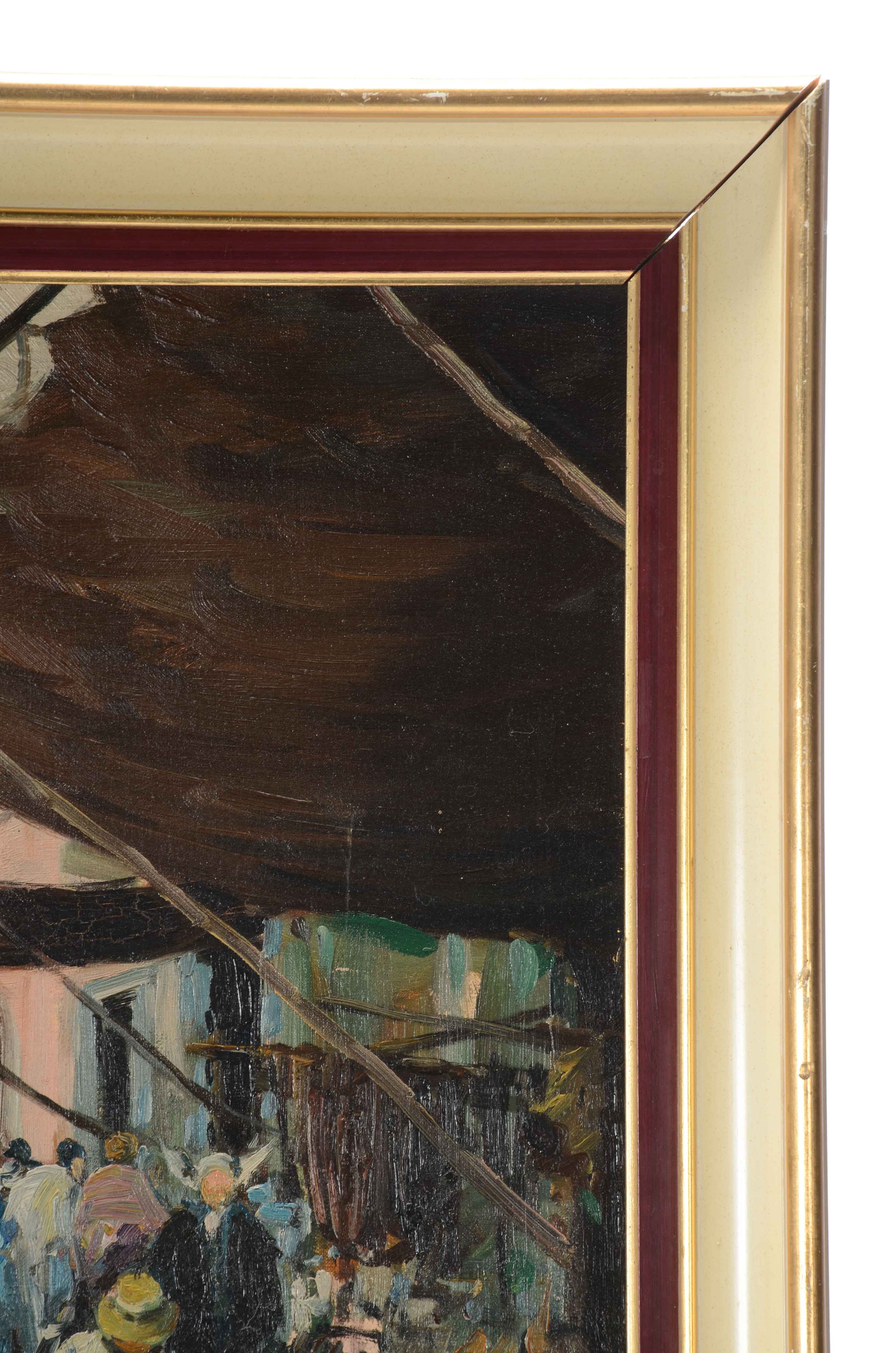 Carlo Ciappa Signed Oil Painting of Street Scene