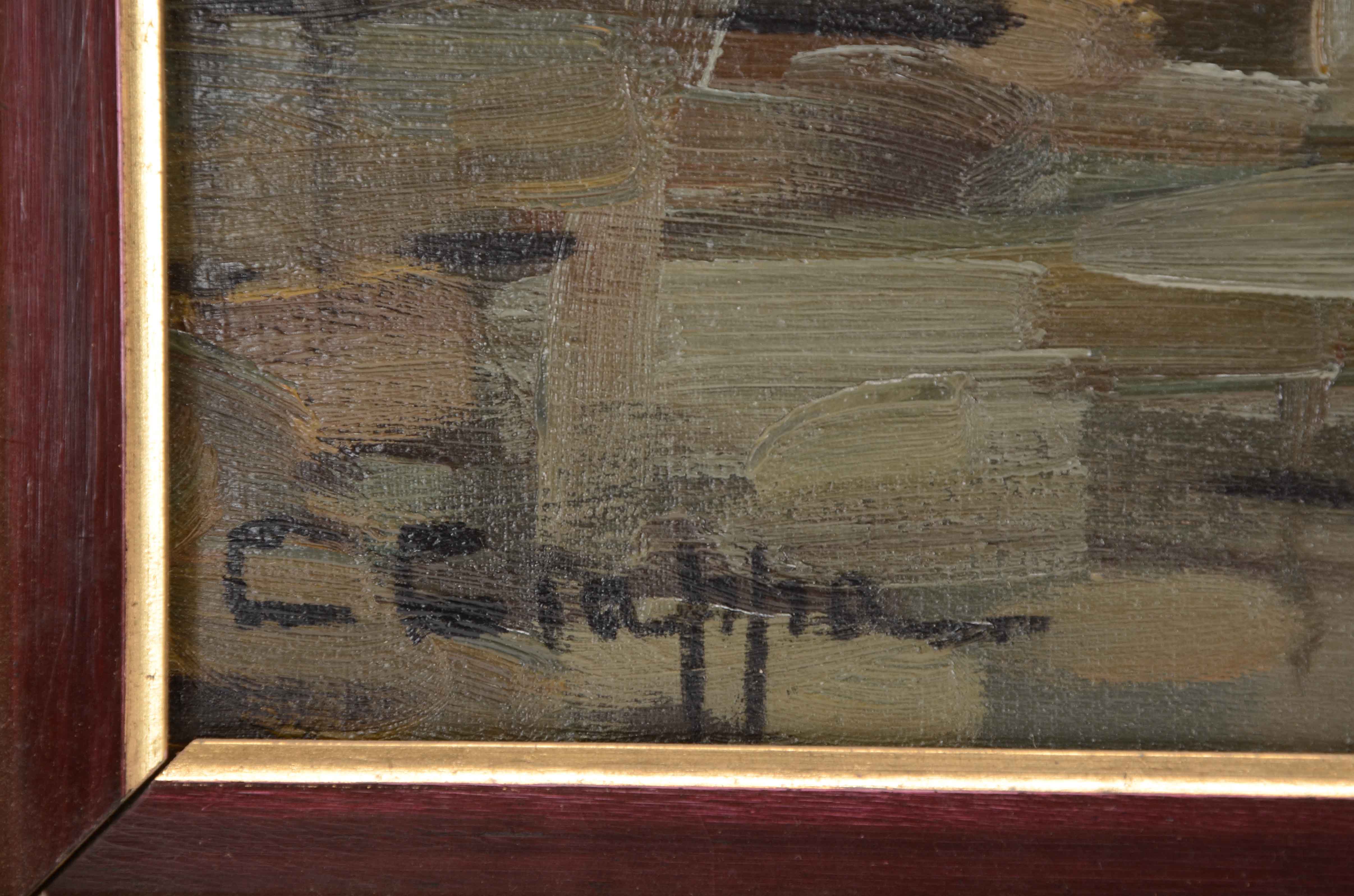 Carlo Ciappa Signed Oil Painting of Street Scene