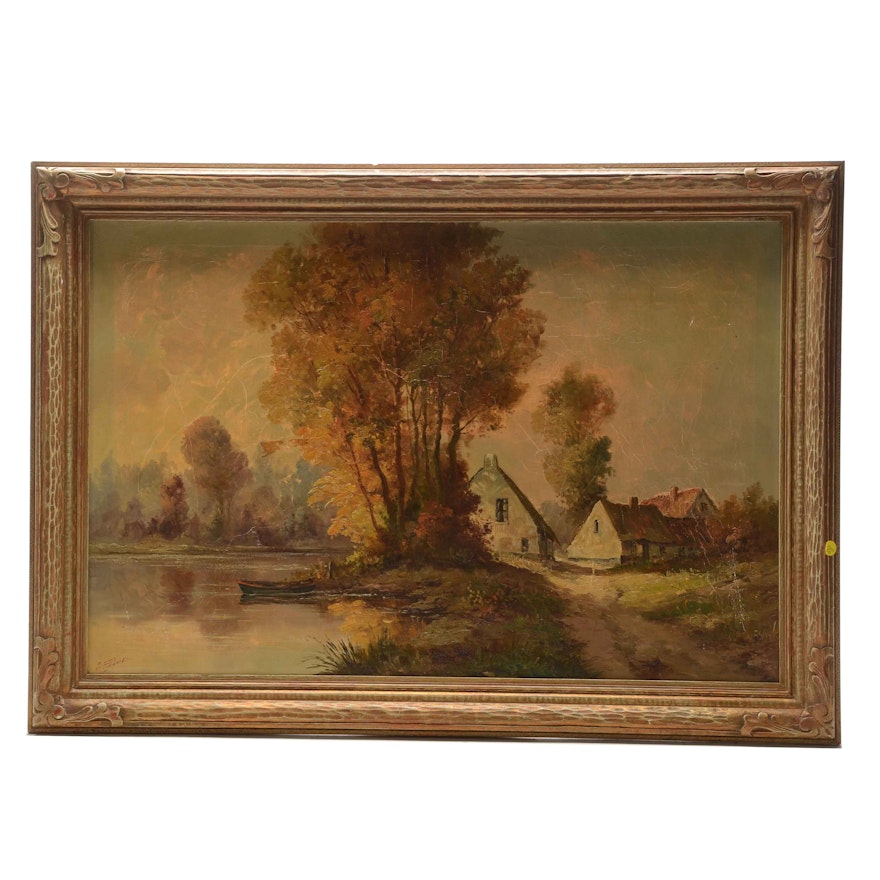 Gustav Pynaert Signed Original Oil Painting on Canvas
