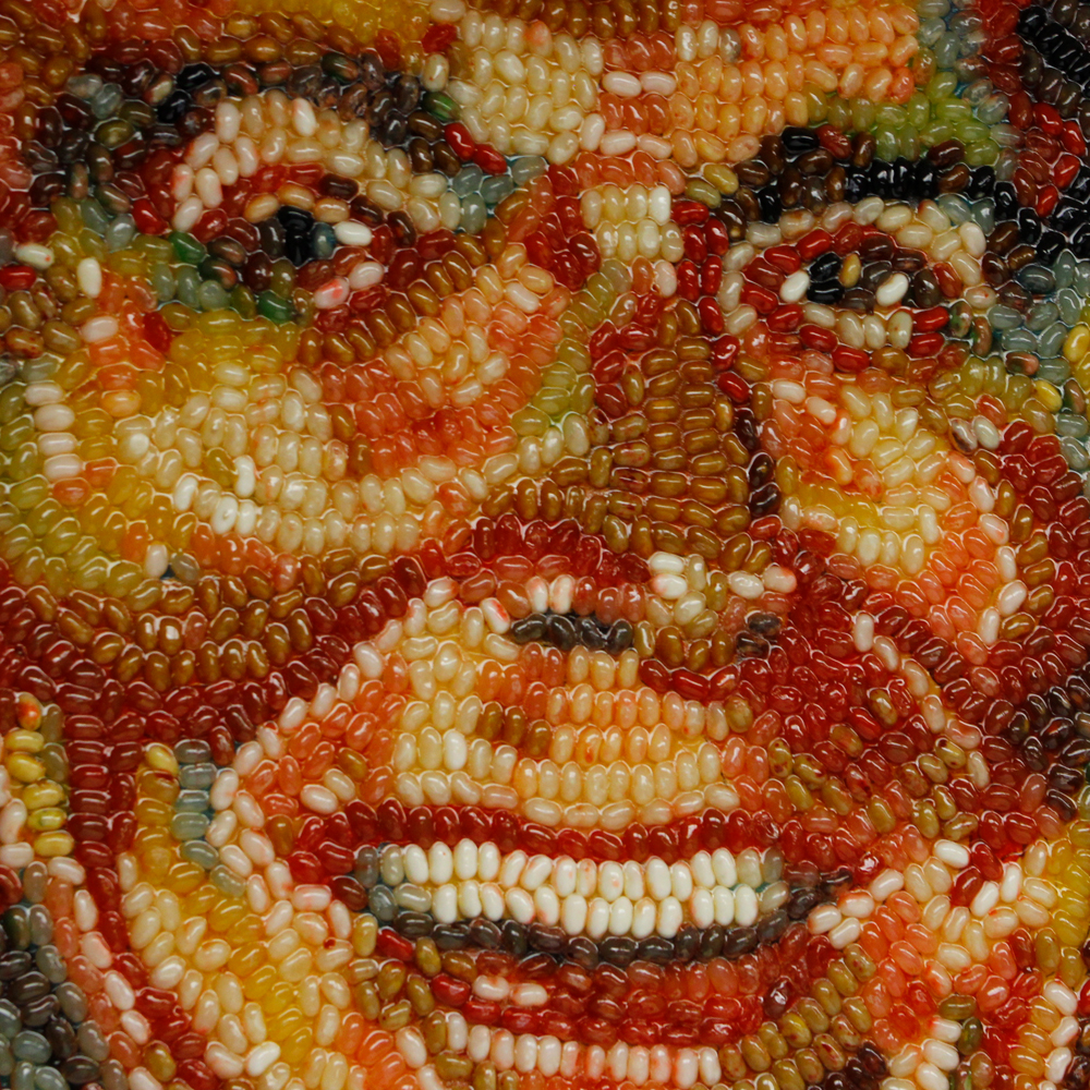 Peter Rocha Jelly Belly Mosaic Portrait of President Ronald Reagan