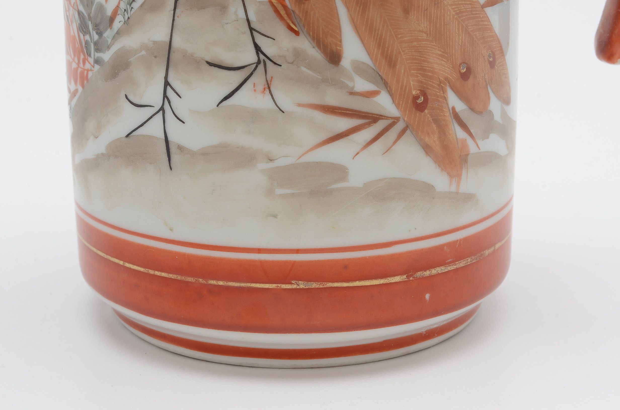 Antique Hand Painted and Signed Japanese Teapot Illustrating Fenghuang