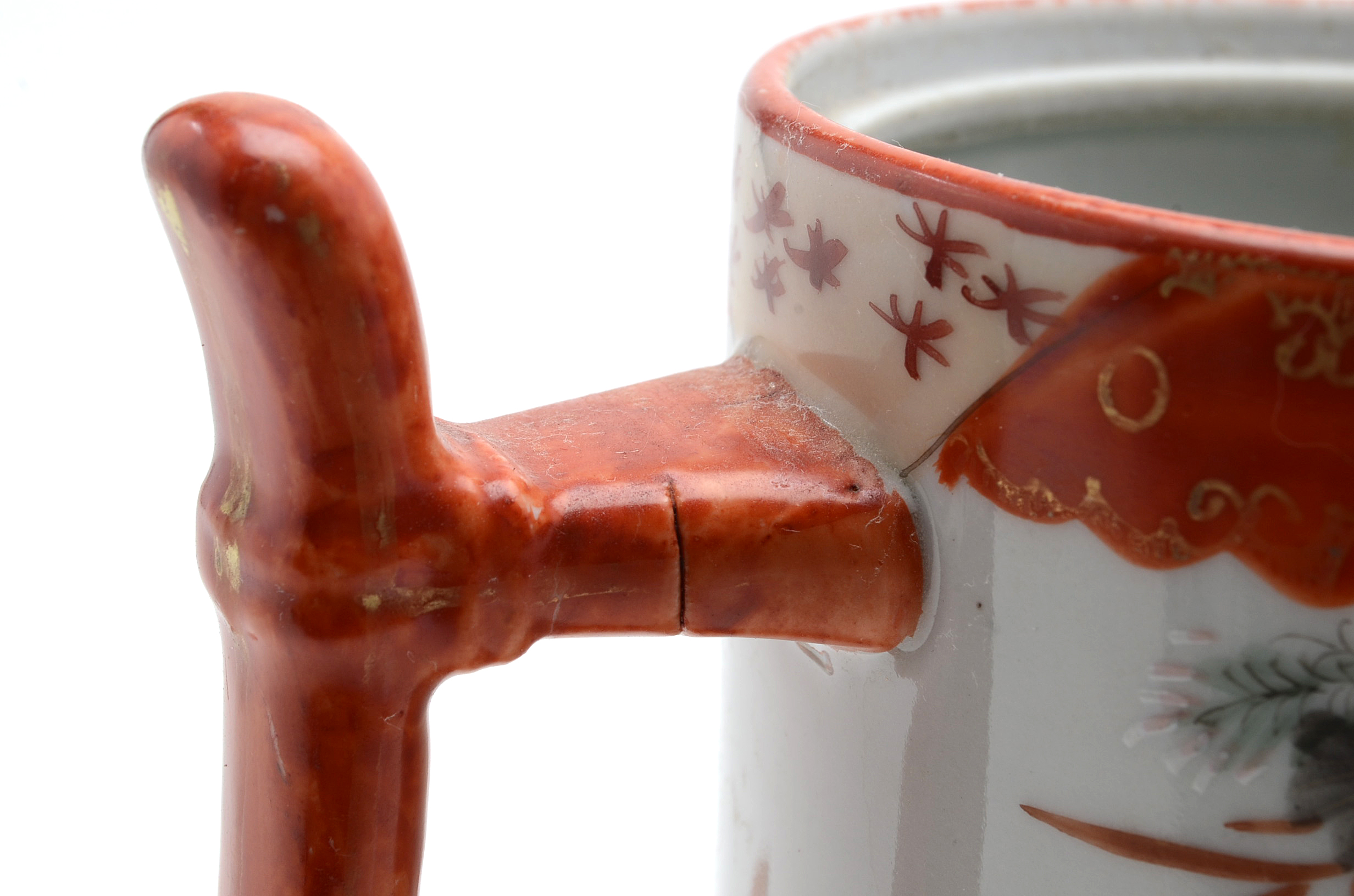 Antique Hand Painted and Signed Japanese Teapot Illustrating Fenghuang