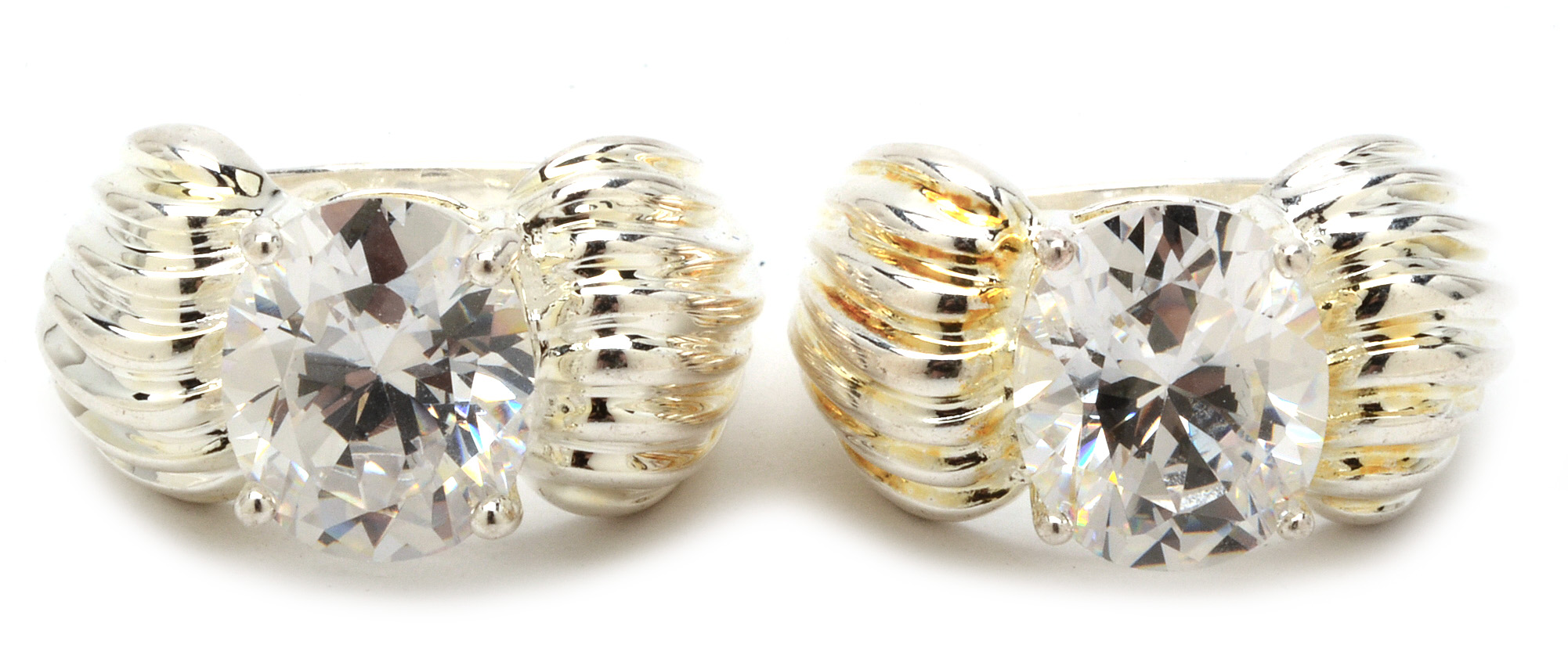 Sterling Silver Rings With Large Cubic Zirconias