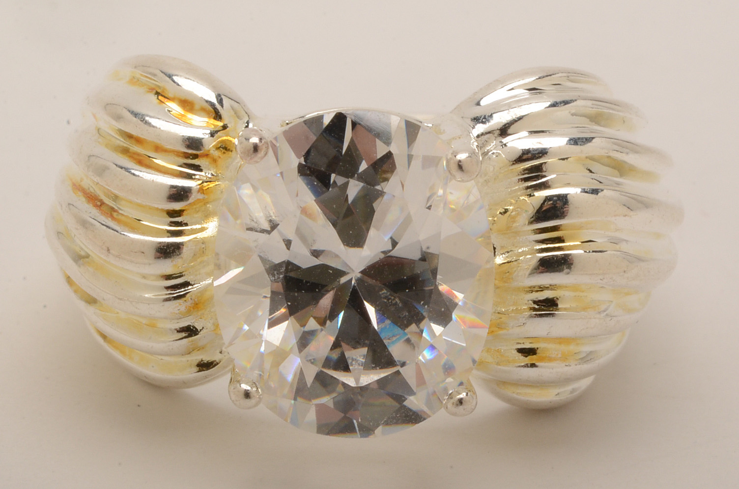 Sterling Silver Rings With Large Cubic Zirconias