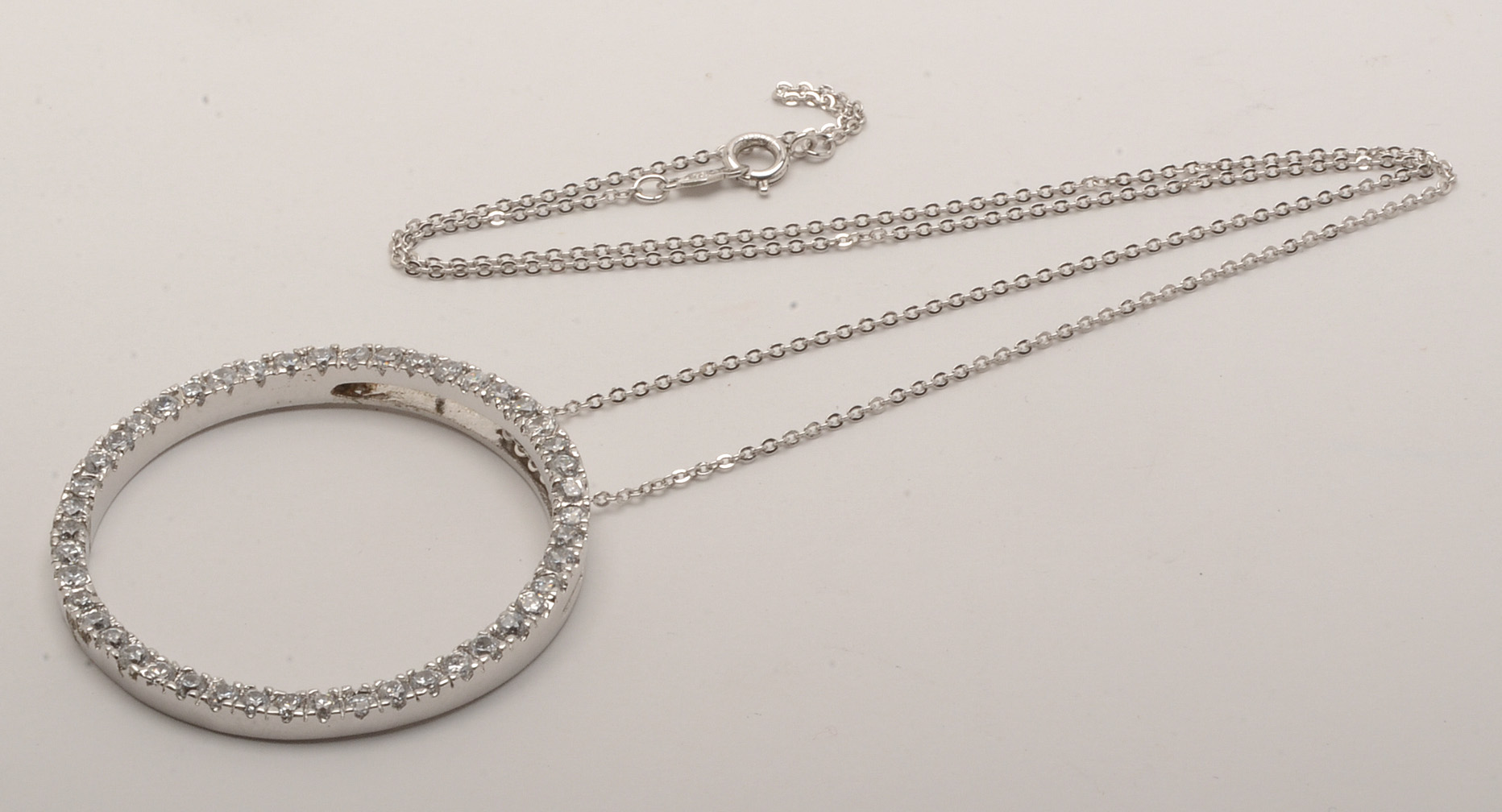 Sterling Silver Rings and Pendant Necklaces with Cubic Zirconia and Glass Stones