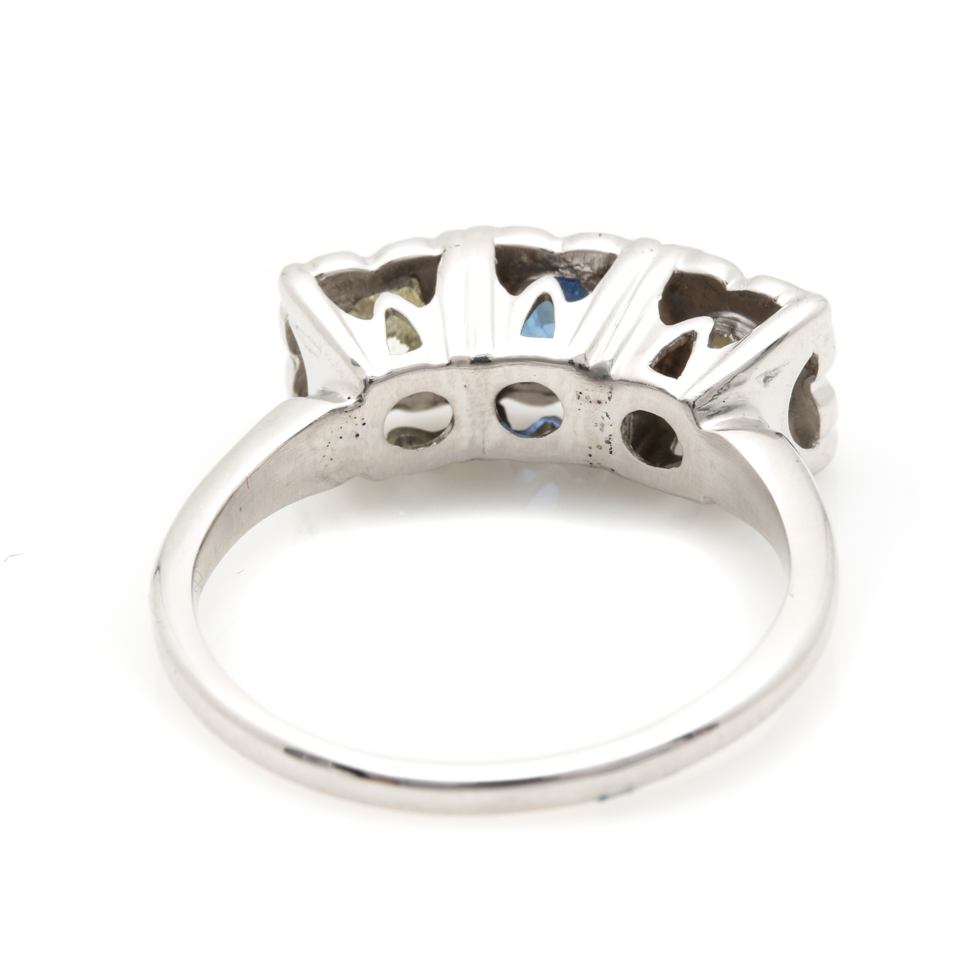 14K White Gold Sapphire and Diamond Ring