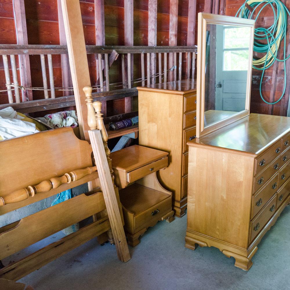 Maple Chippendale Style Four Piece Bedroom Set by Kling