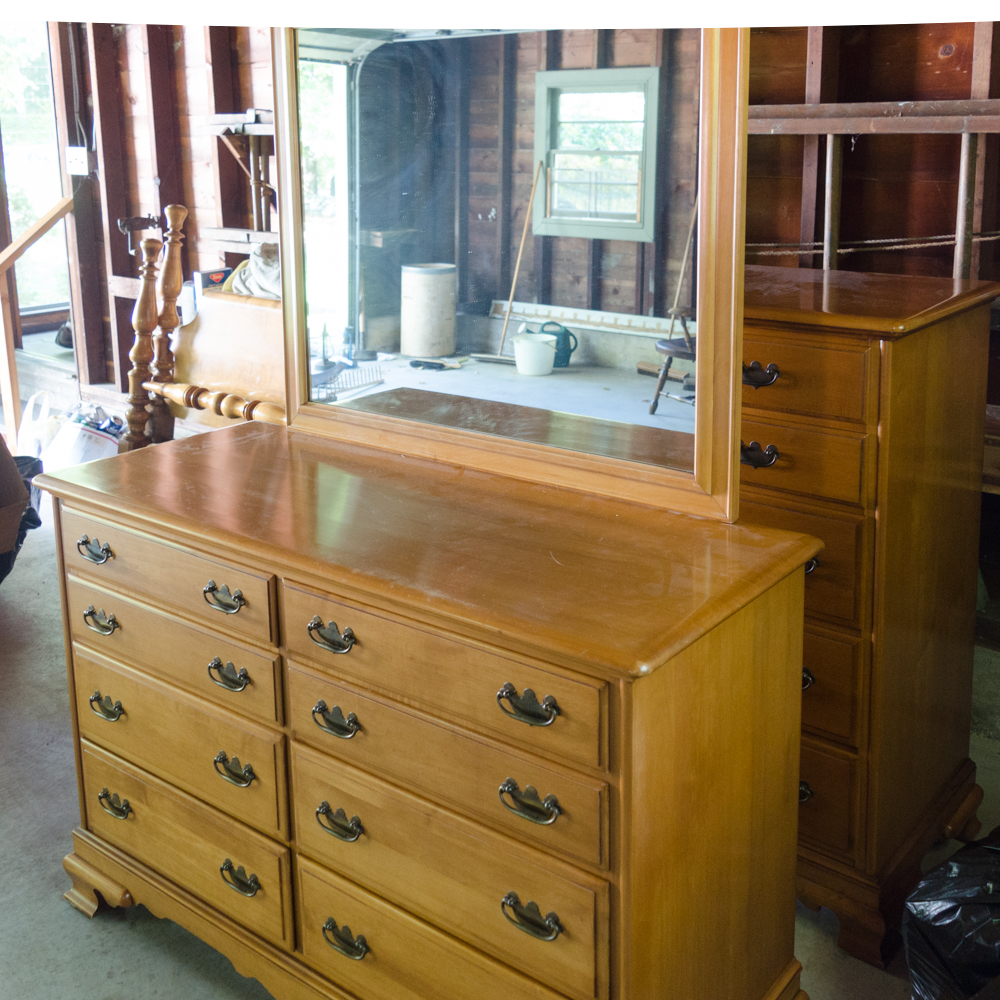 Maple Chippendale Style Four Piece Bedroom Set by Kling