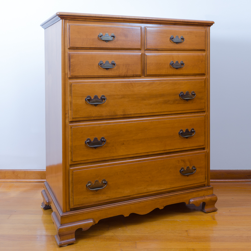 Maple Chippendale Style Four Piece Bedroom Set by Kling