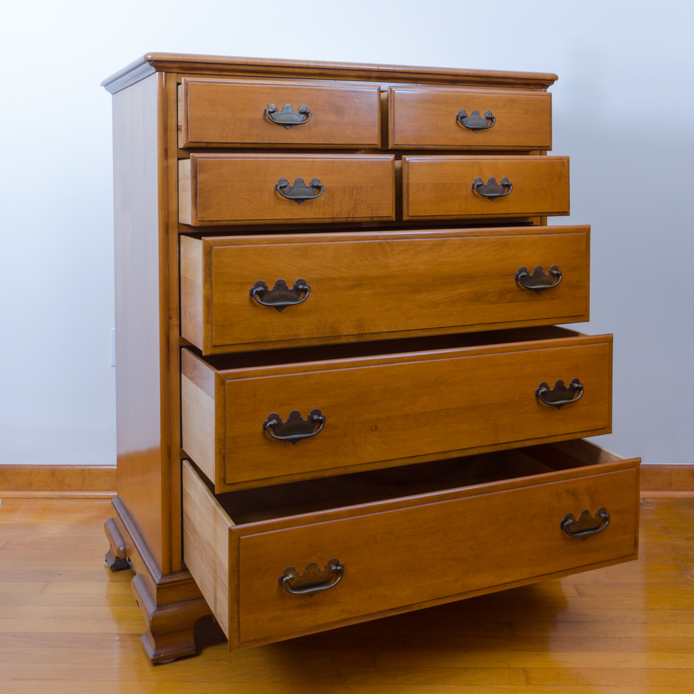 Maple Chippendale Style Four Piece Bedroom Set by Kling