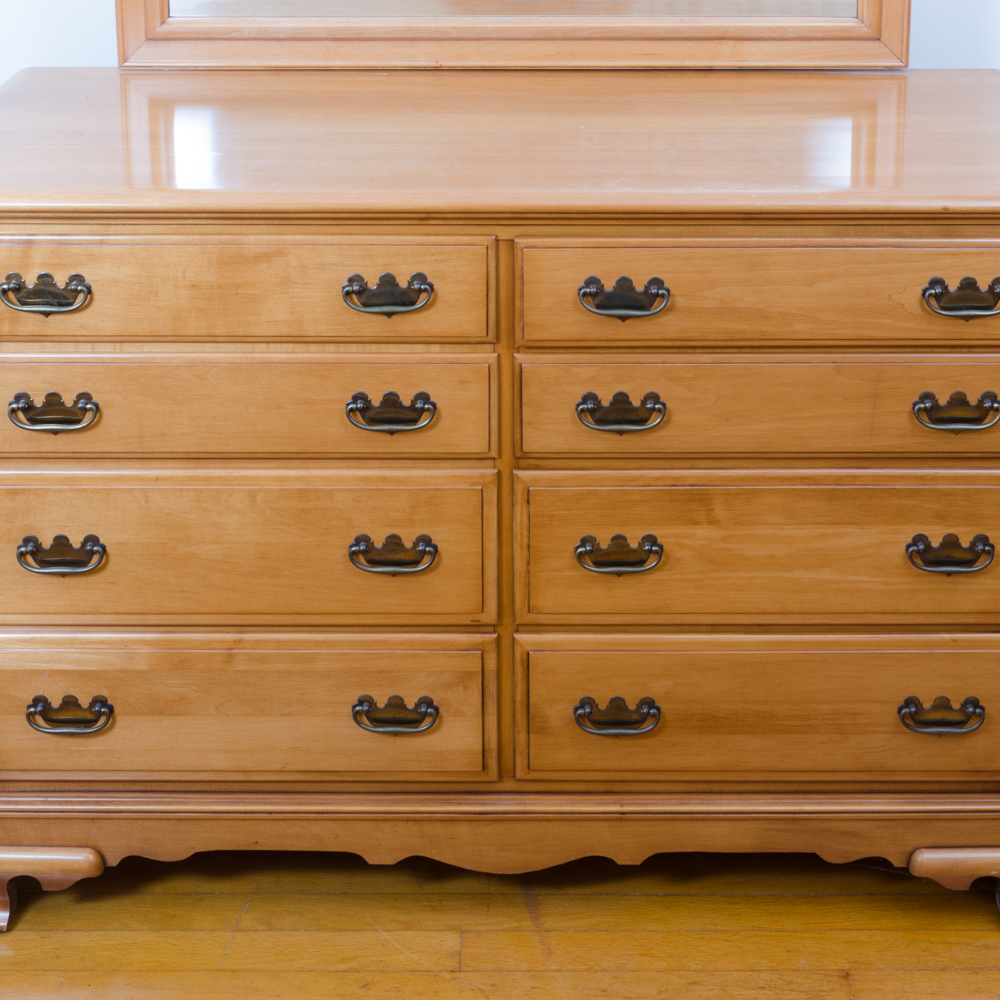 Maple Chippendale Style Four Piece Bedroom Set by Kling