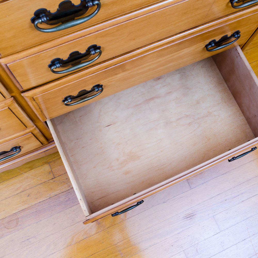 Maple Chippendale Style Four Piece Bedroom Set by Kling