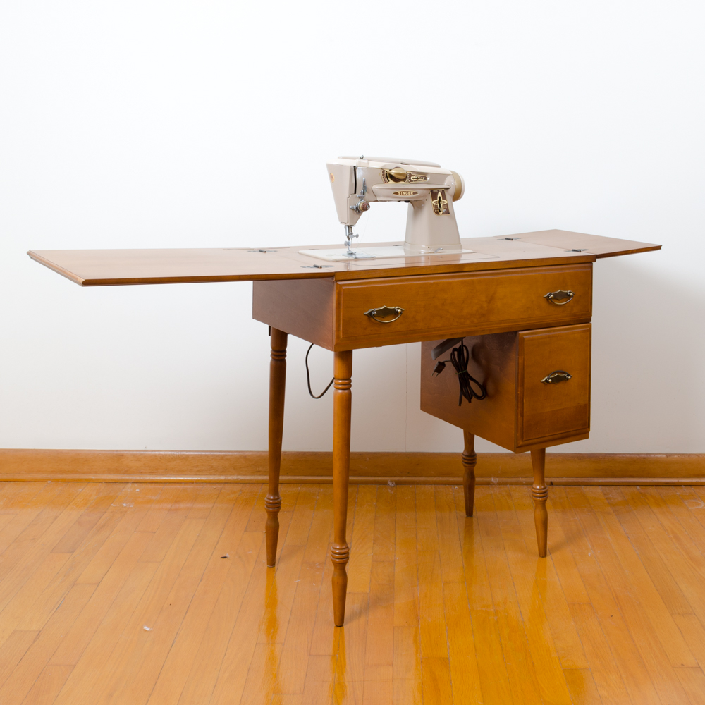 Singer "Slant-O-Matic 500" Sewing Machine with Cabinet