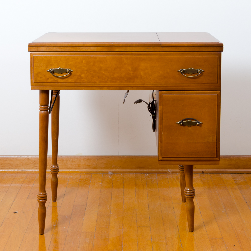 Singer "Slant-O-Matic 500" Sewing Machine with Cabinet