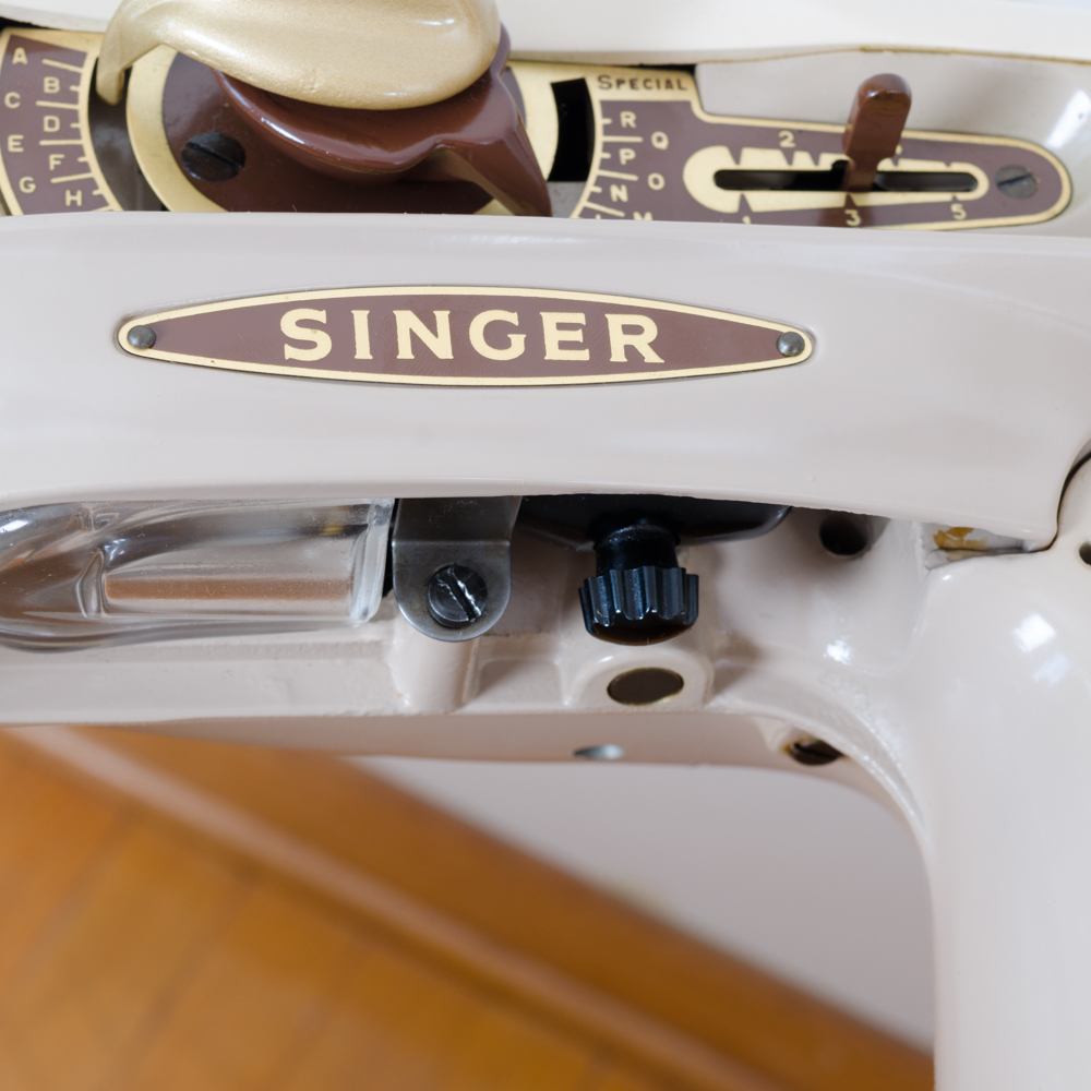 Singer "Slant-O-Matic 500" Sewing Machine with Cabinet