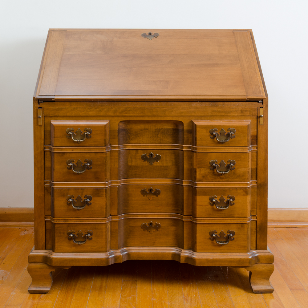 Colonial Style Maple Fall-Front Desk and Chair by Maddox
