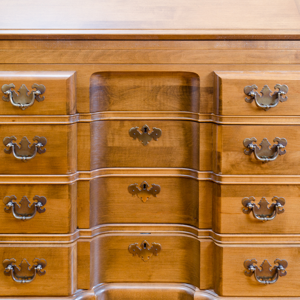 Colonial Style Maple Fall-Front Desk and Chair by Maddox