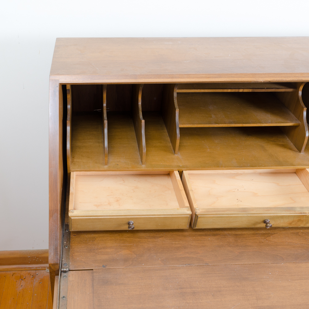 Colonial Style Maple Fall-Front Desk and Chair by Maddox