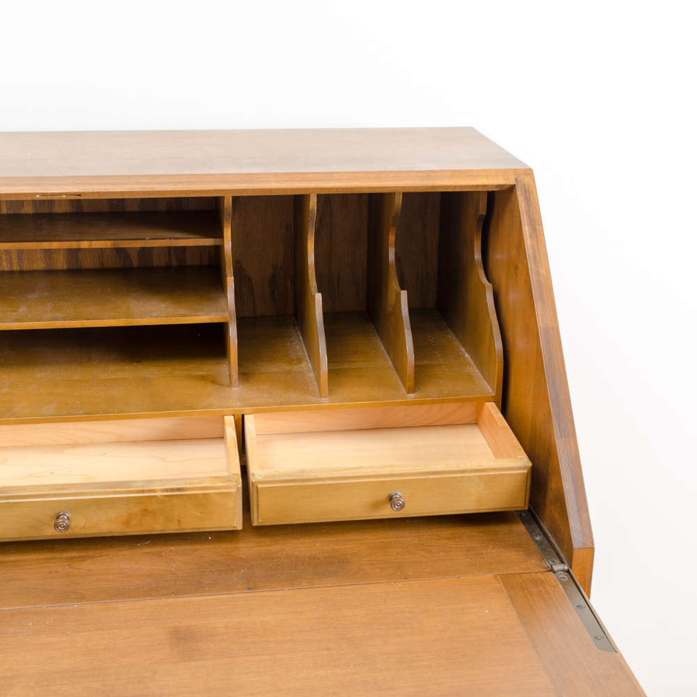 Colonial Style Maple Fall-Front Desk and Chair by Maddox