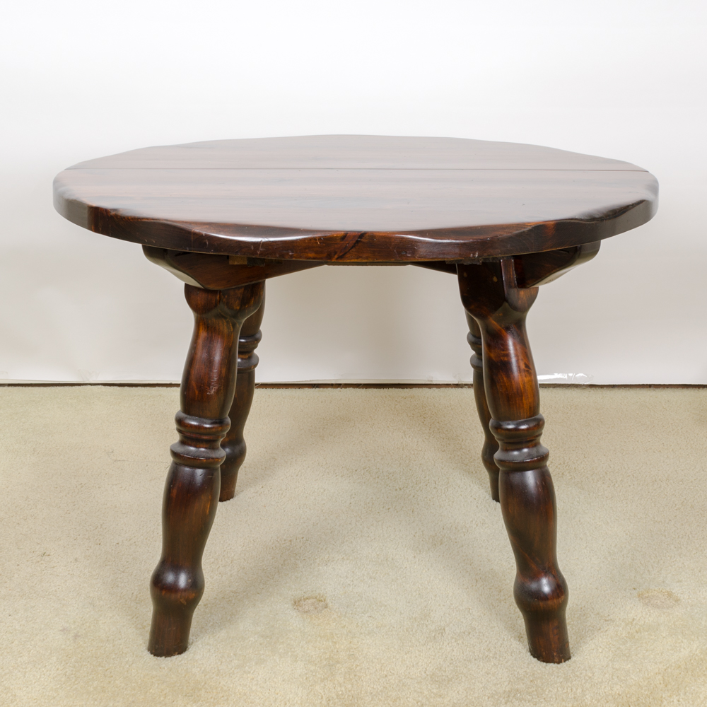 Vintage Pine Table with Leaf Inserts and Captains Chairs