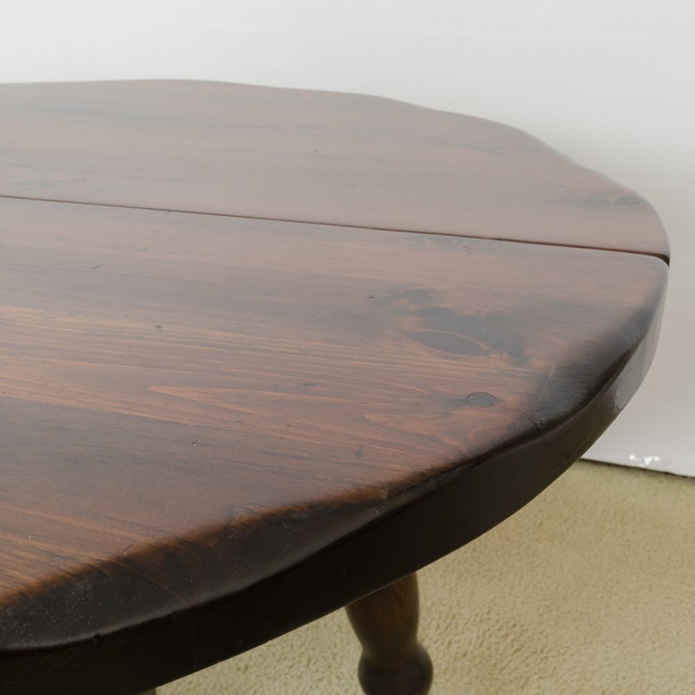 Vintage Pine Table with Leaf Inserts and Captains Chairs