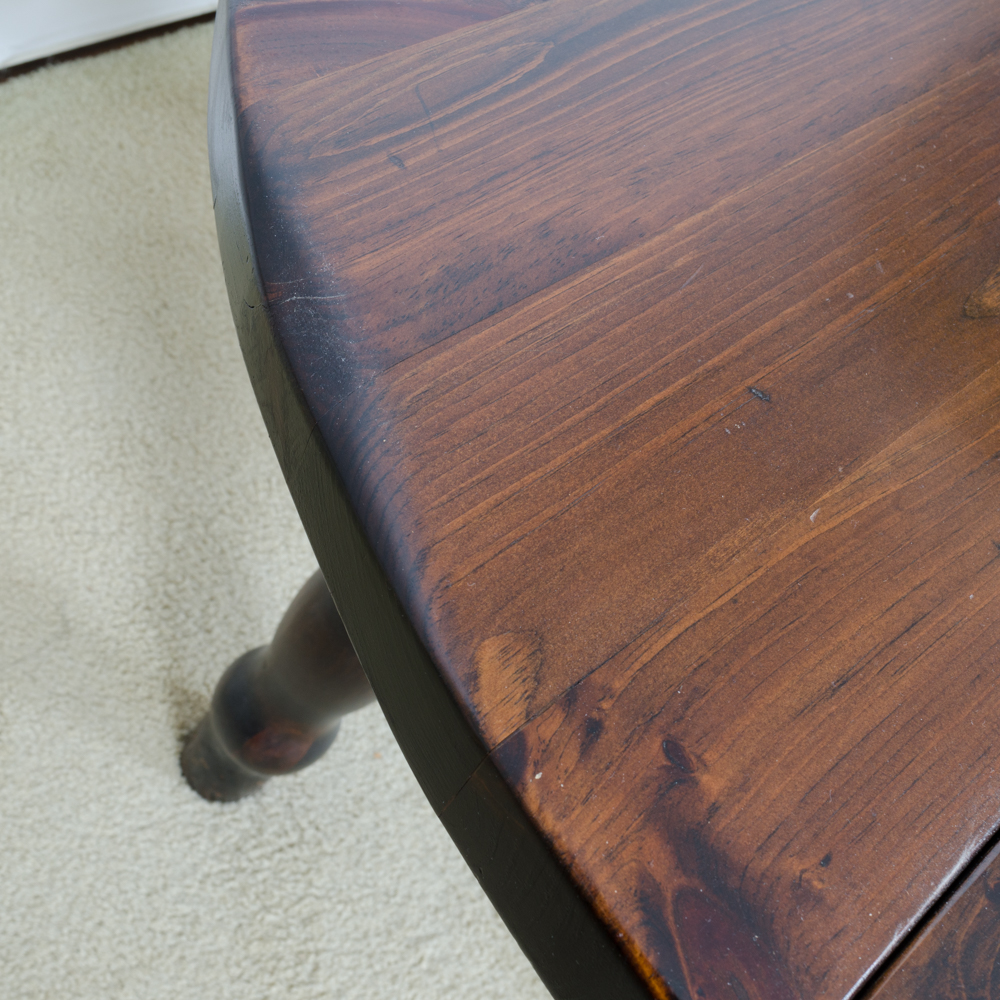 Vintage Pine Table with Leaf Inserts and Captains Chairs