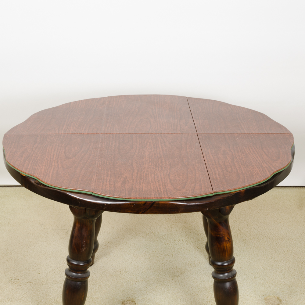 Vintage Pine Table with Leaf Inserts and Captains Chairs