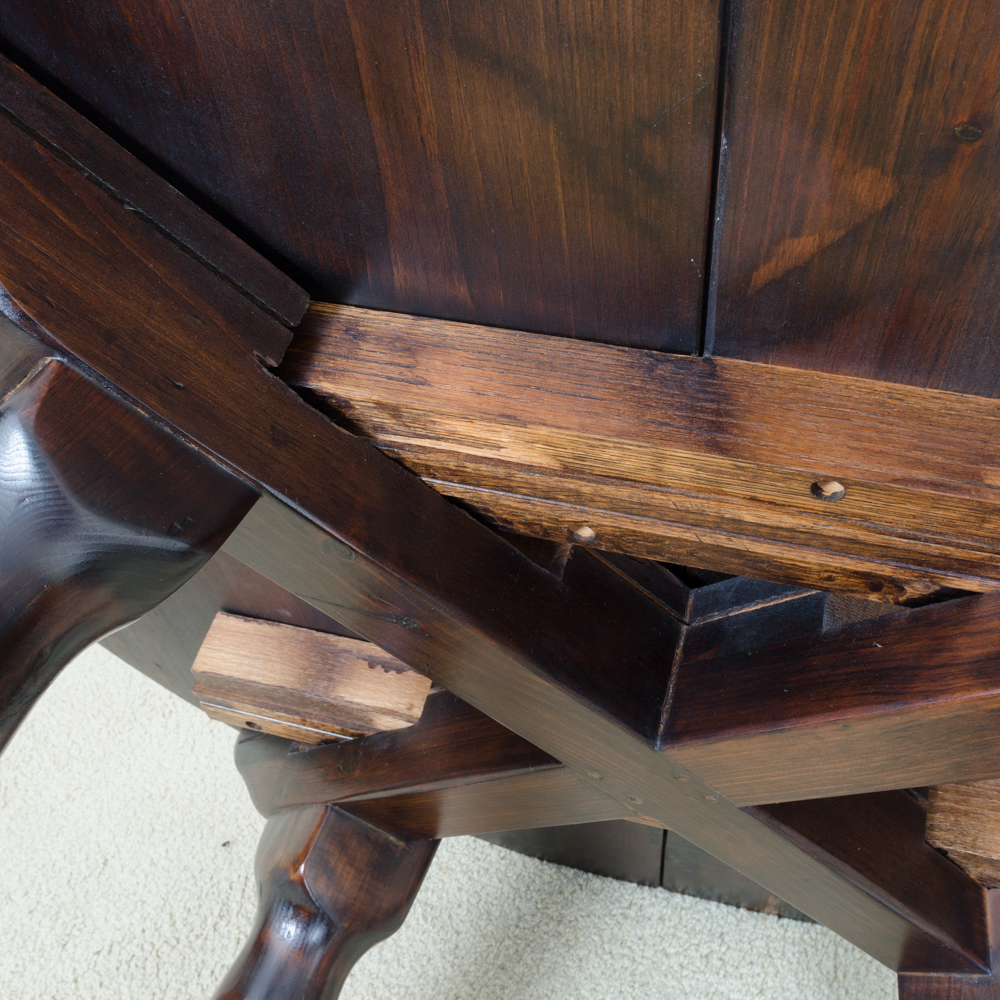 Vintage Pine Table with Leaf Inserts and Captains Chairs
