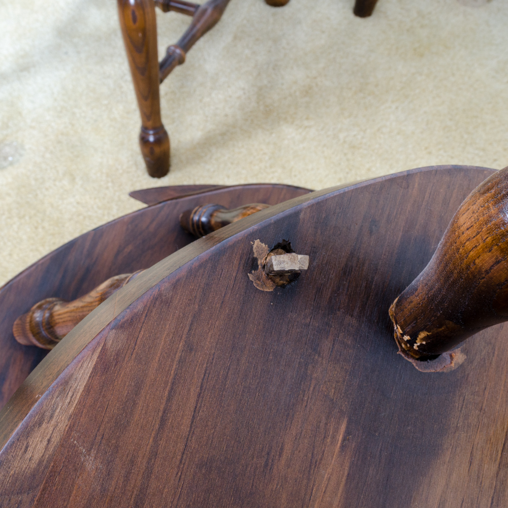 Vintage Pine Table with Leaf Inserts and Captains Chairs