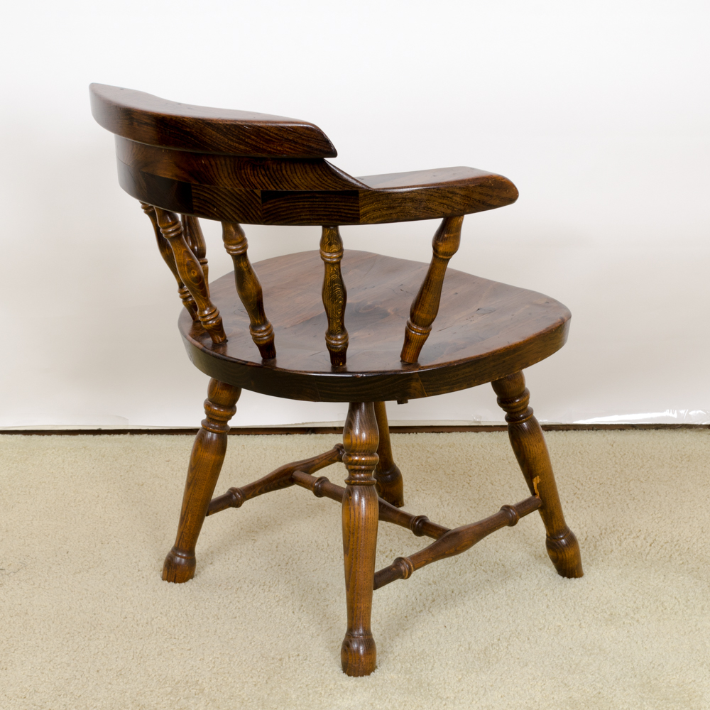 Vintage Pine Table with Leaf Inserts and Captains Chairs