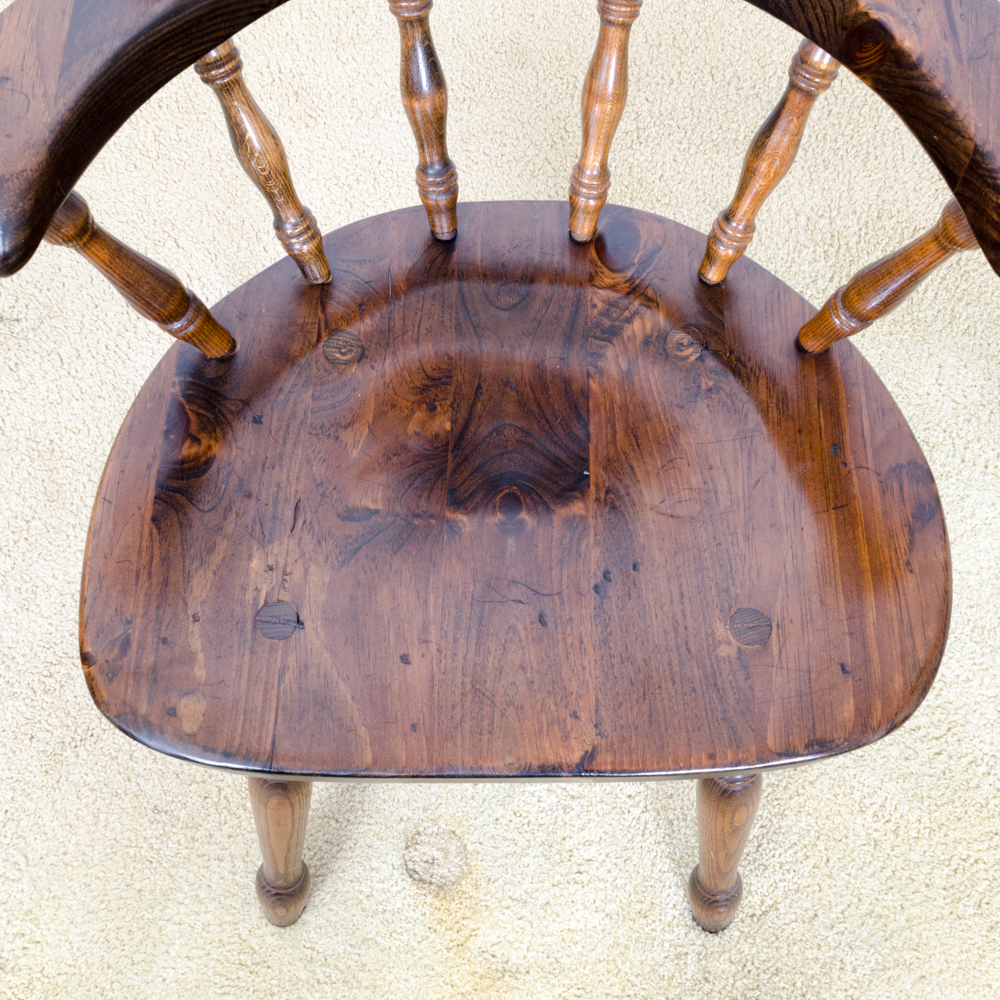 Vintage Pine Table with Leaf Inserts and Captains Chairs