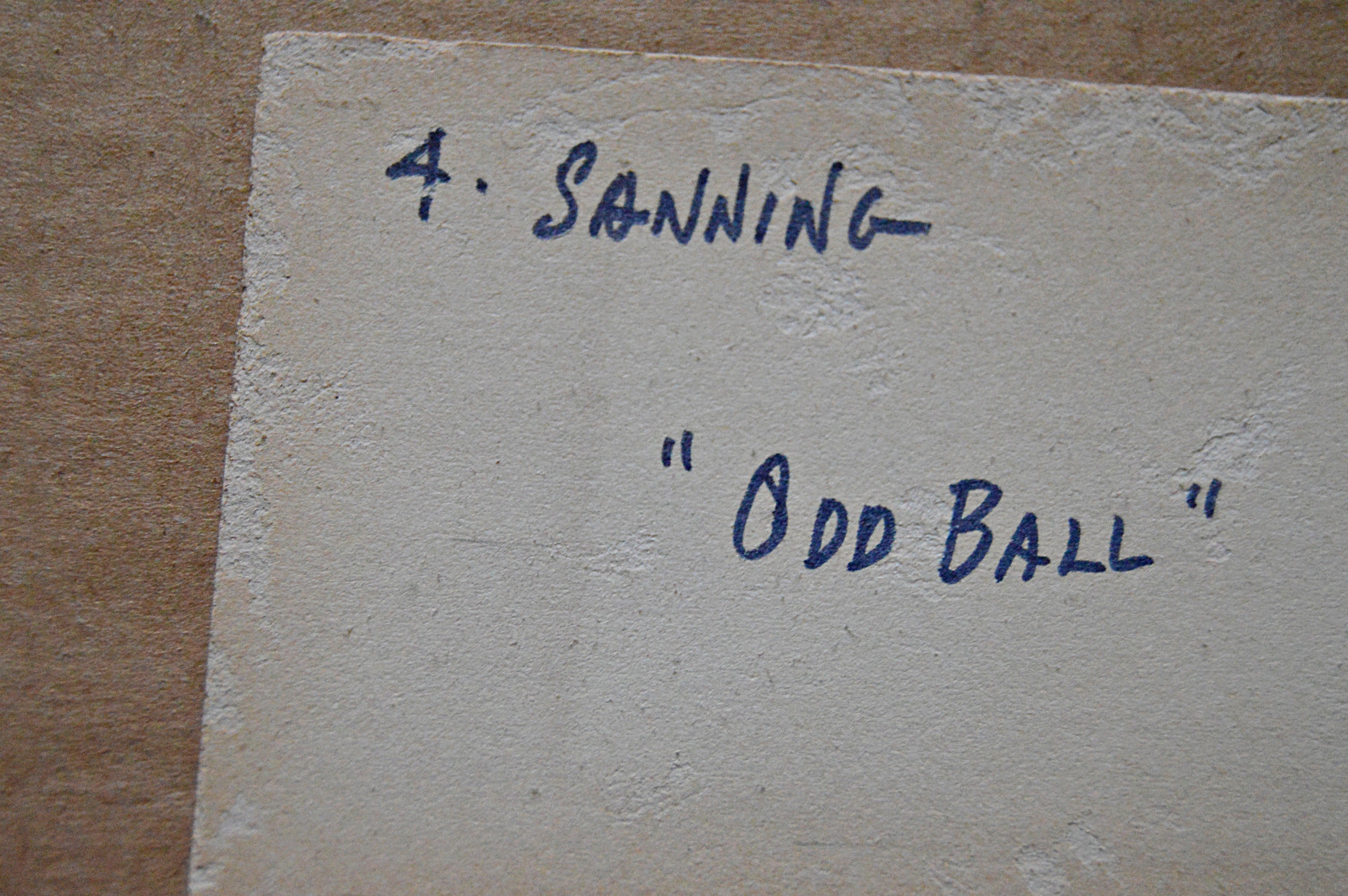 William Sanning Oil on Canvas Still Life Titled "Odd Ball"