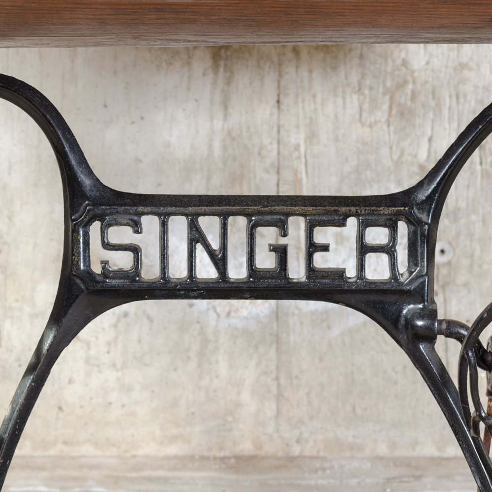 Antique Singer Sewing Machine and Treadle Table