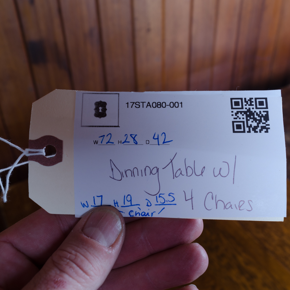 Vintage Oak Dining Table with Leaf Inserts and Chairs