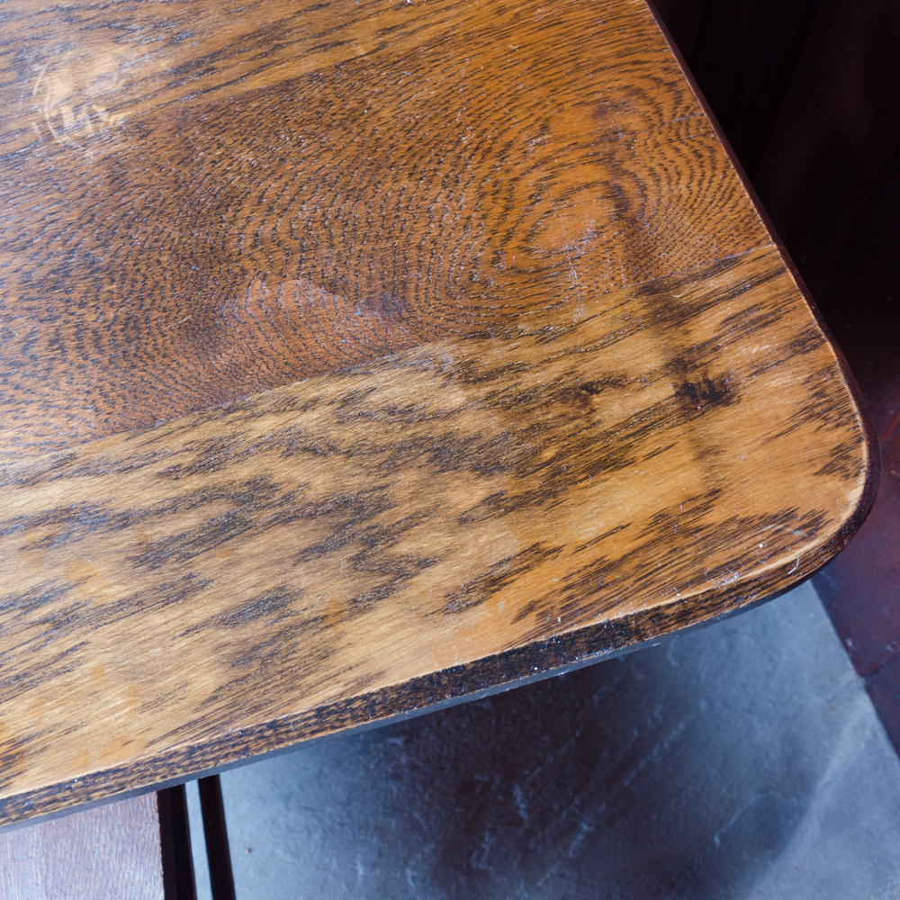 Vintage Oak Dining Table with Leaf Inserts and Chairs