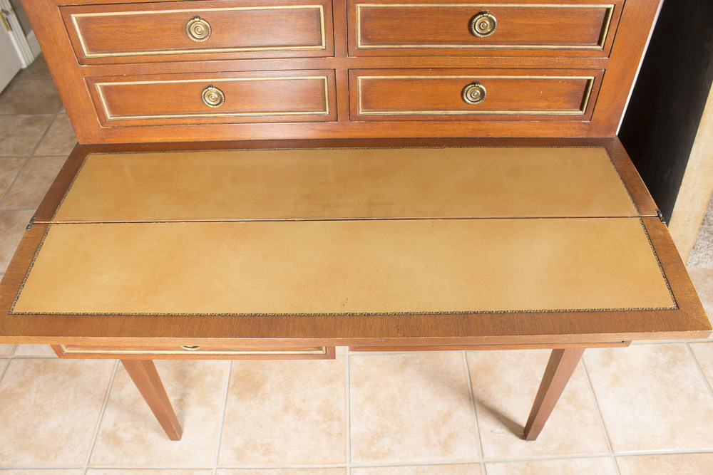 Vintage Neoclassical Style Mahogany Writing Desk by Johnson Furniture Company