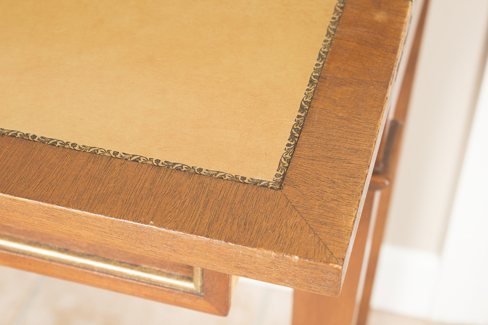 Vintage Neoclassical Style Mahogany Writing Desk by Johnson Furniture Company