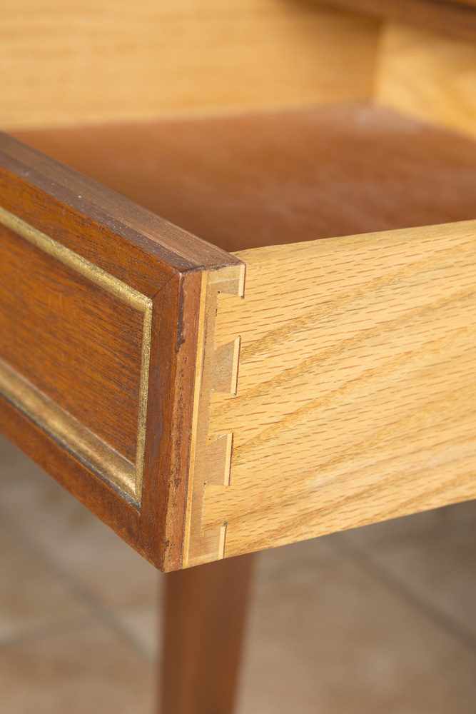 Vintage Neoclassical Style Mahogany Writing Desk by Johnson Furniture Company