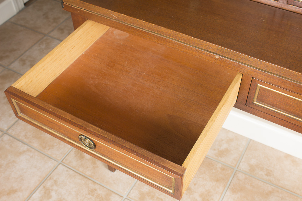 Vintage Neoclassical Style Mahogany Writing Desk by Johnson Furniture Company